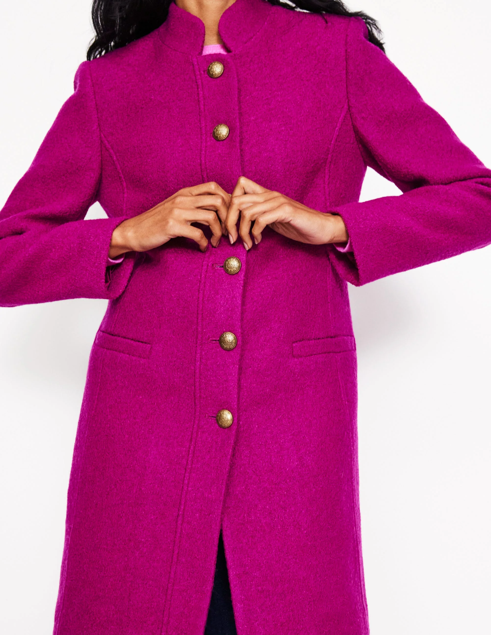 Hamilton Textured Coat-Vibrant Plum - Image 2