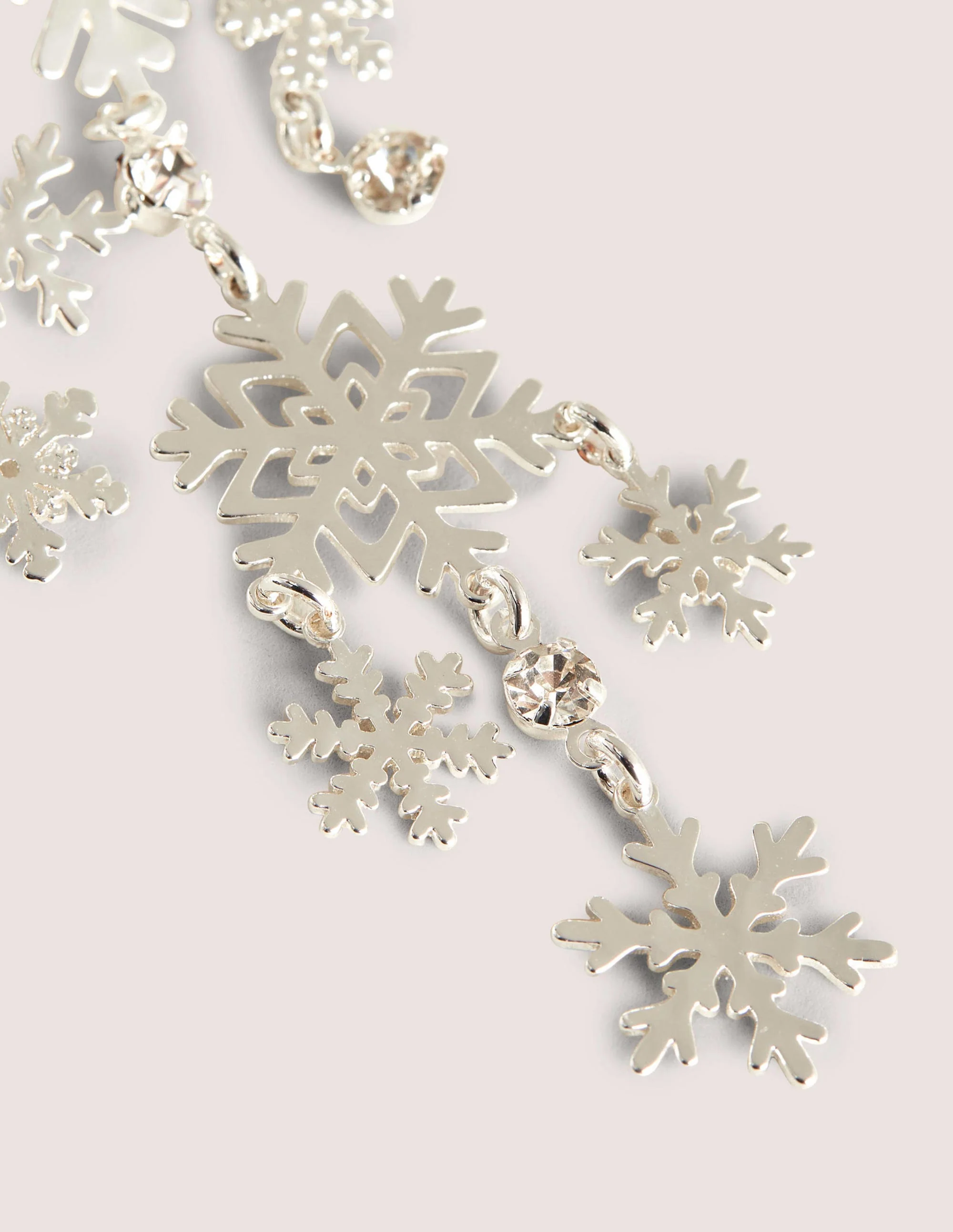 Hammered Drop Earrings-Snowflakes - Image 3