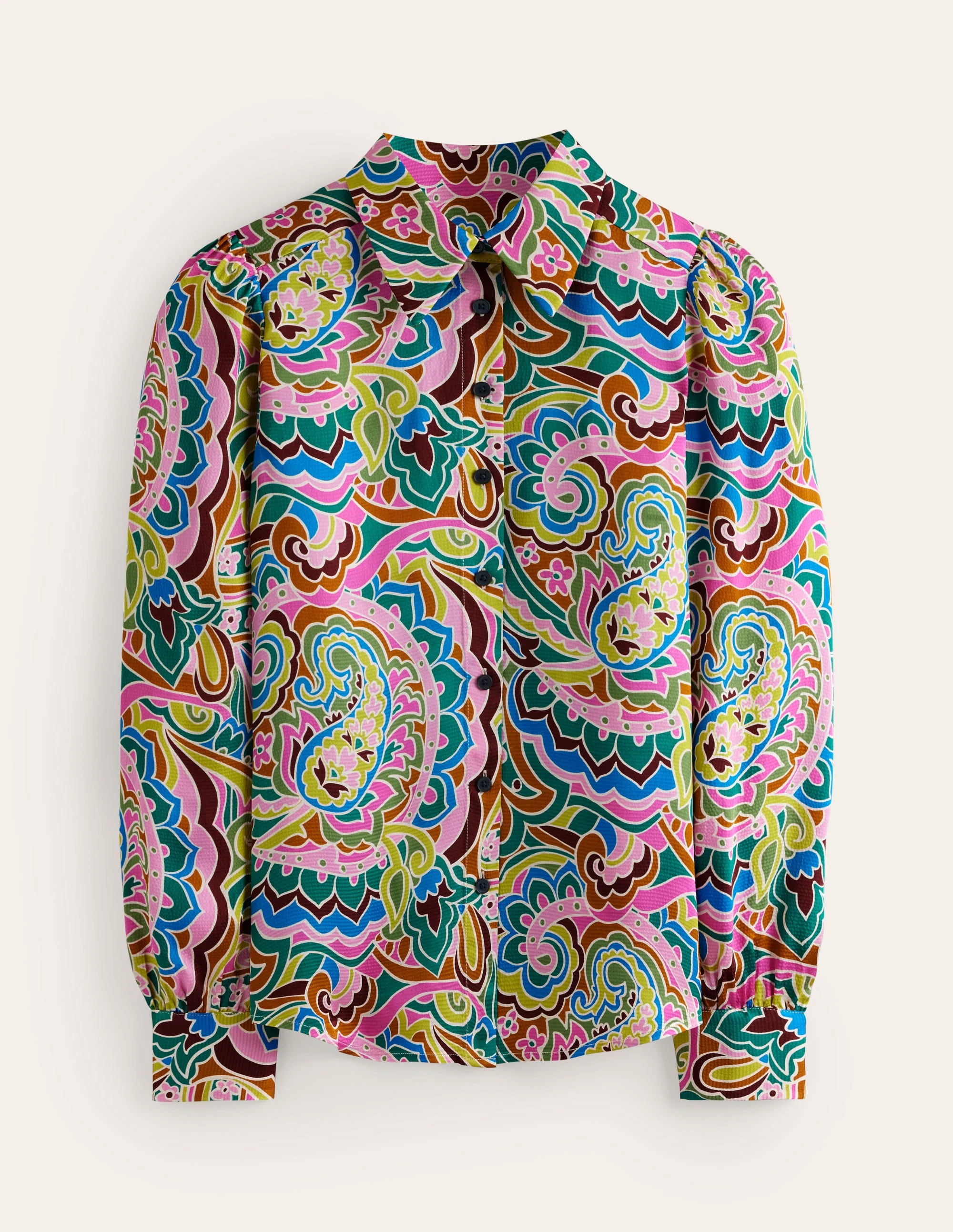 Hammered Satin Shirt-Multi, Paisley Pome - Image 6