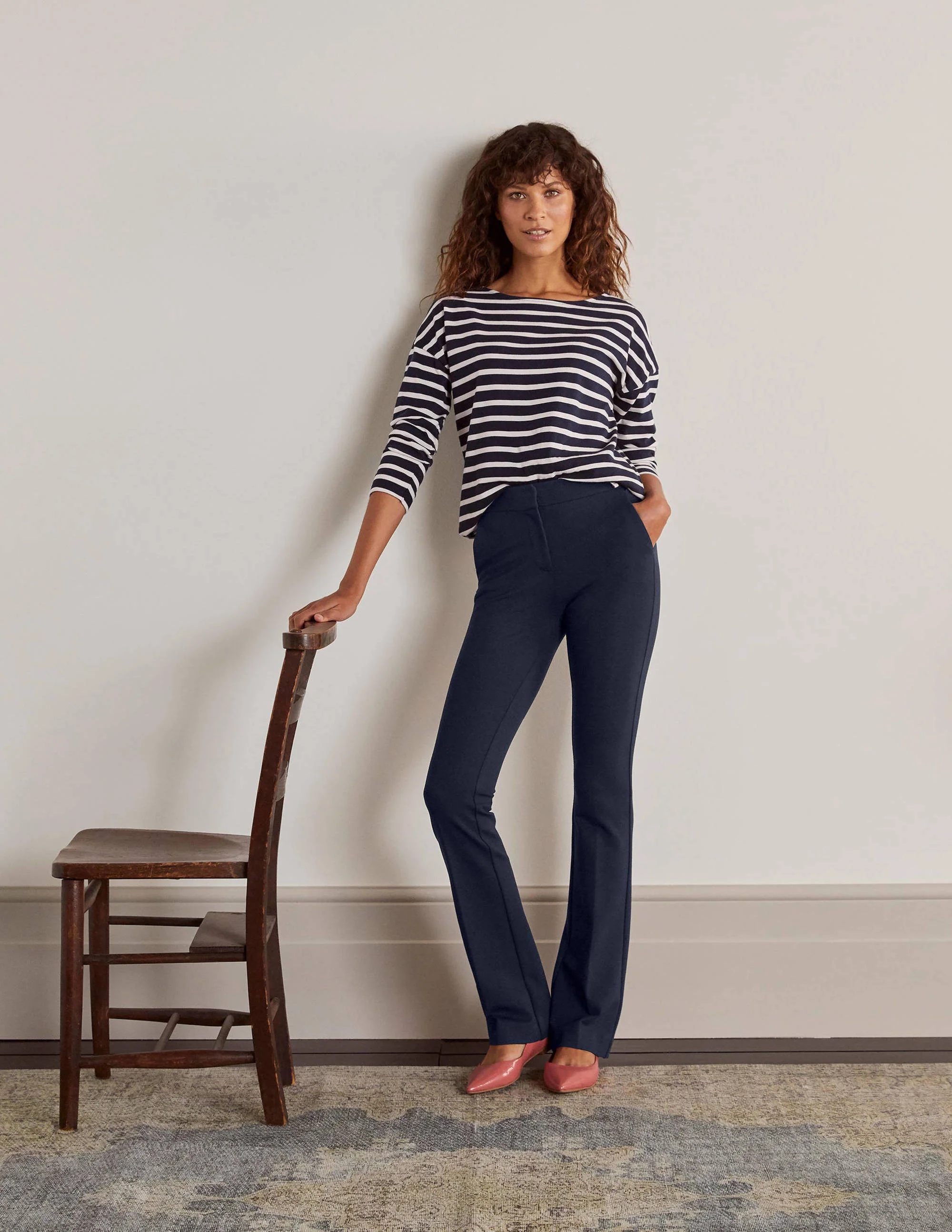 Hampshire Bootcut Pants-Navy - Image 4