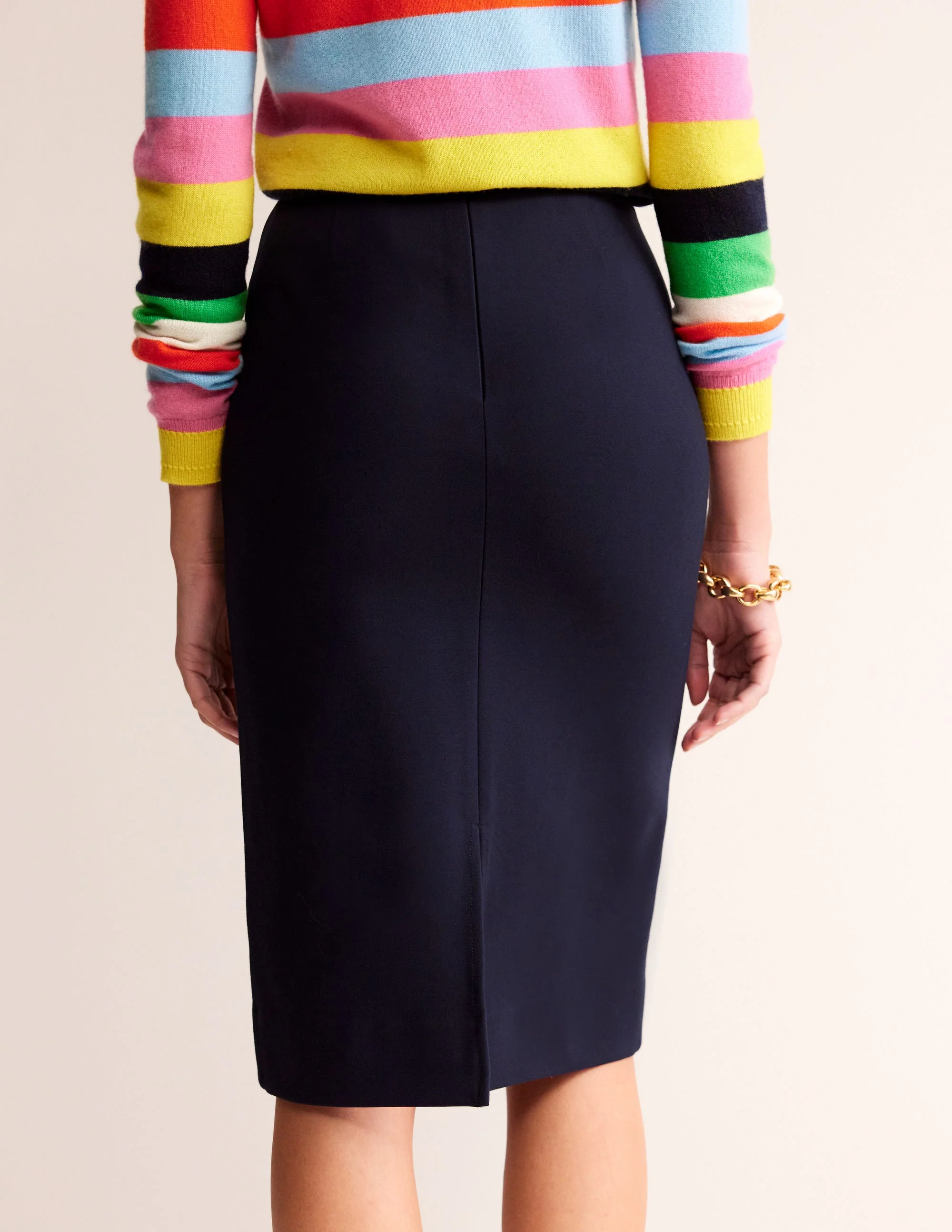Hampshire Ponte Skirt-Navy - Image 3