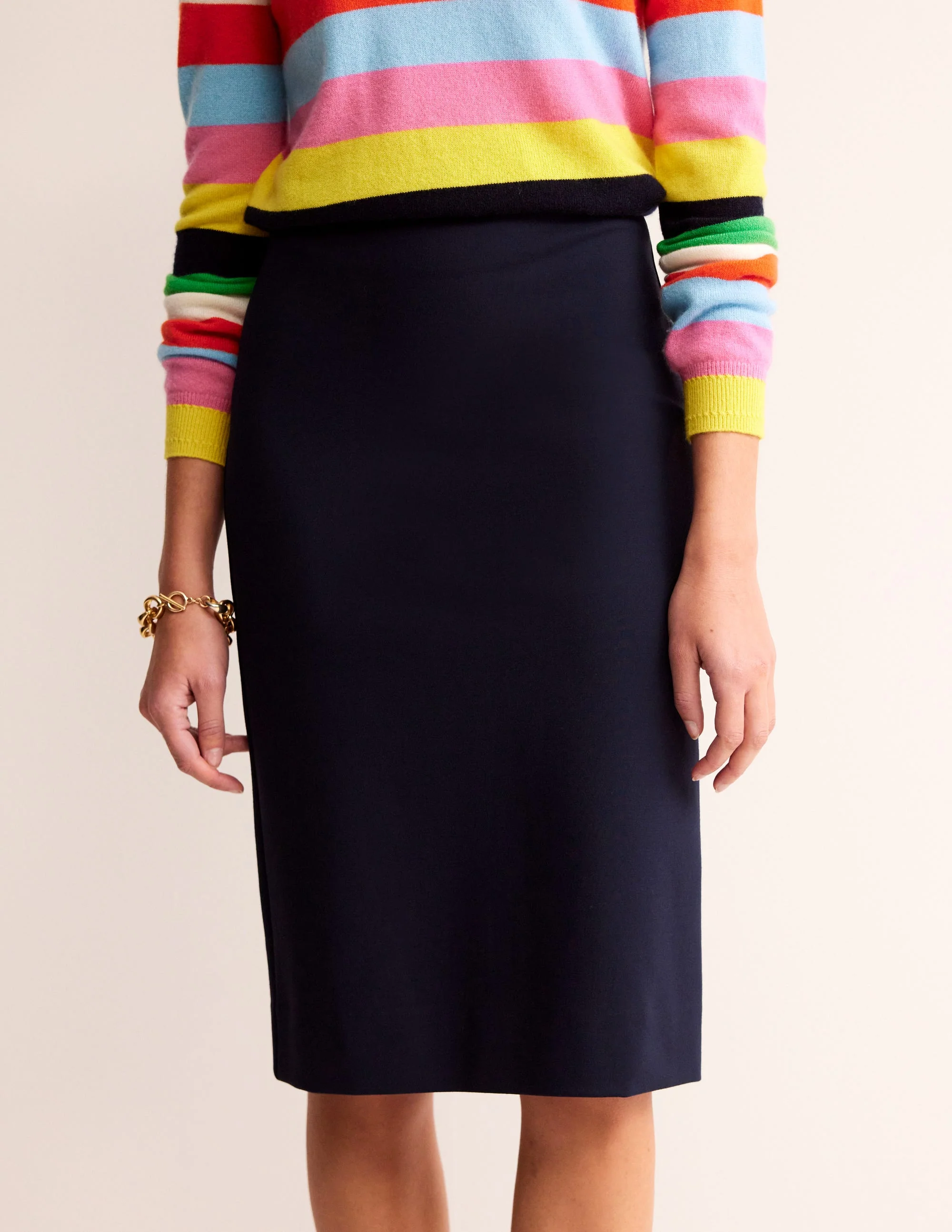 Hampshire Ponte Skirt-Navy - Image 4