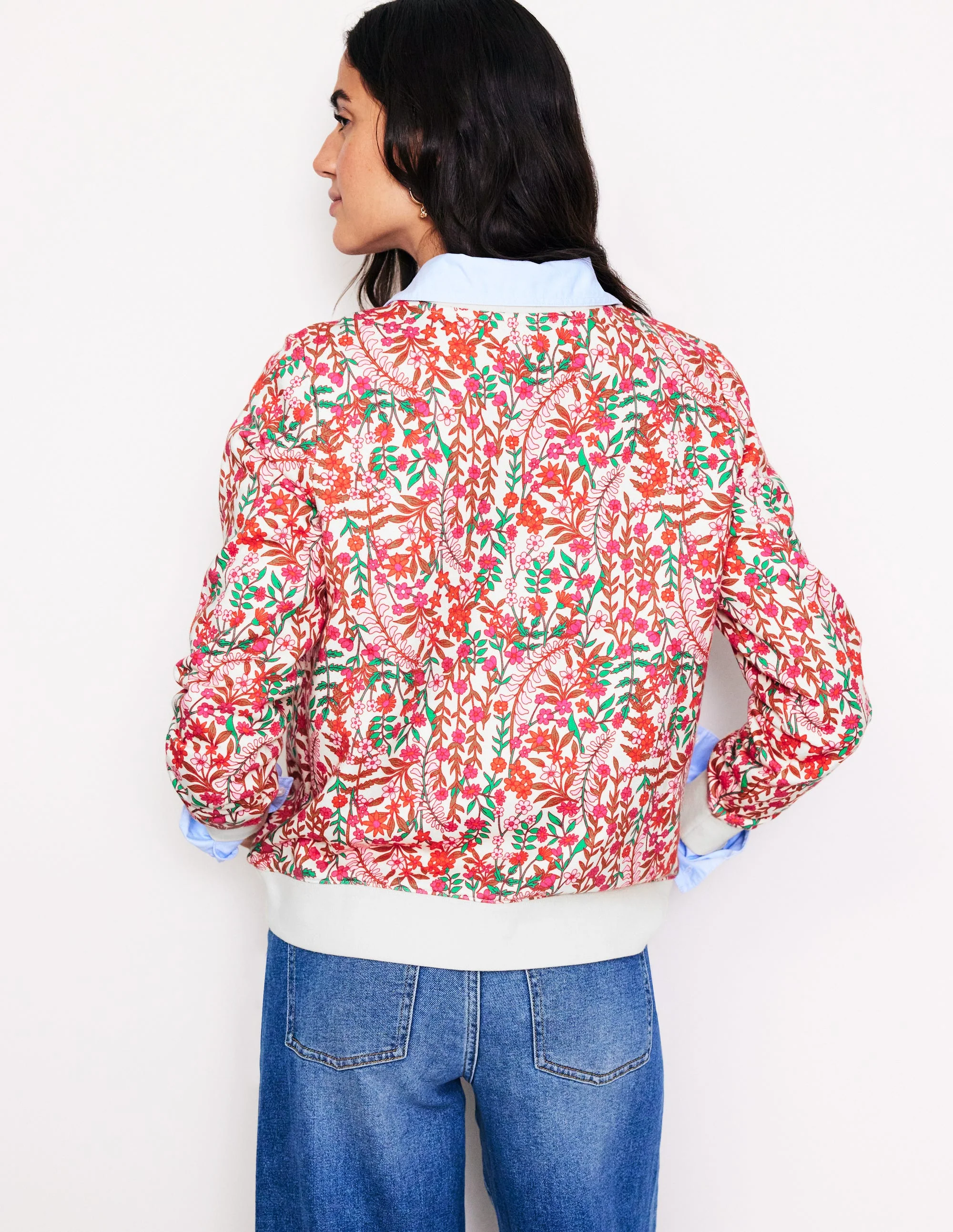 Hannah Printed Sweatshirt-Multi, Foliage Bud - Image 3