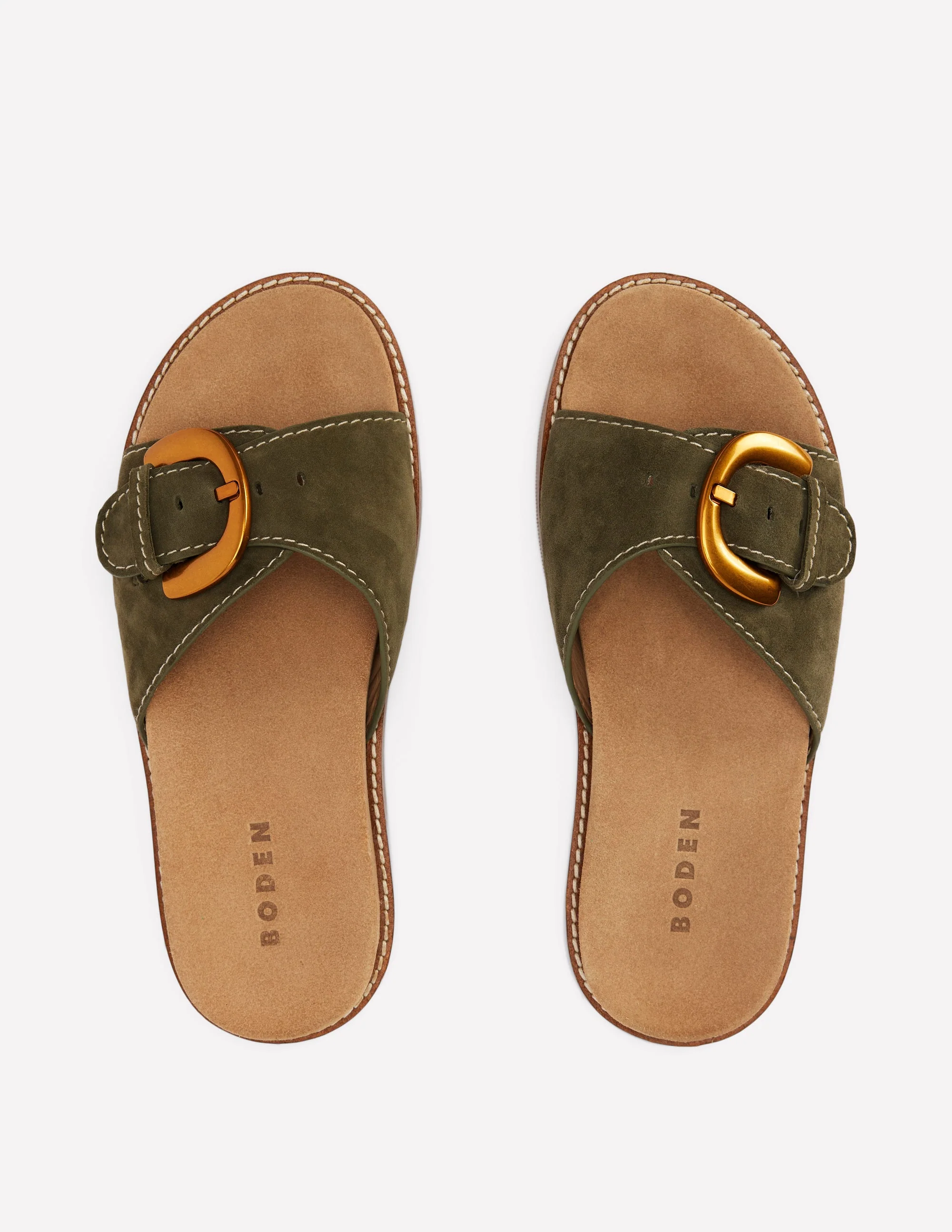 Hardware Mule Sandal-Deep Olive - Image 5