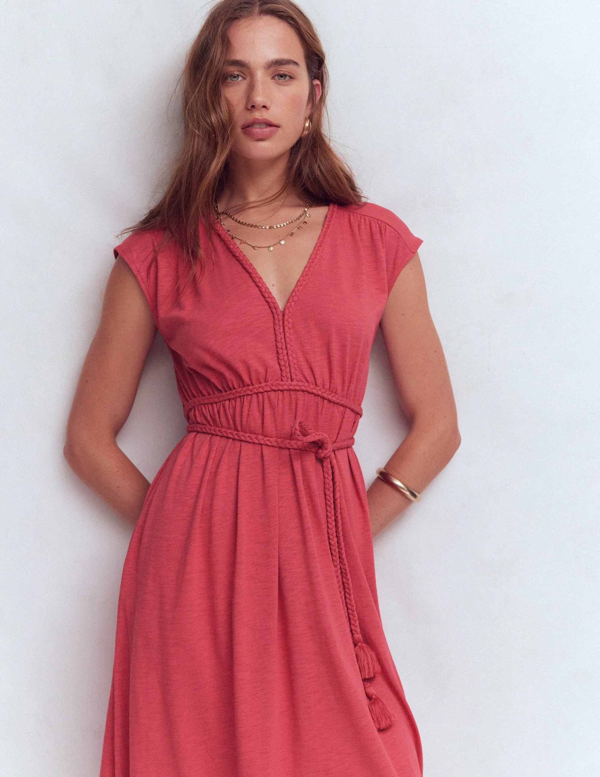 Heidi Ruched Rope Jersey Dress-Winter Blush - Image 4