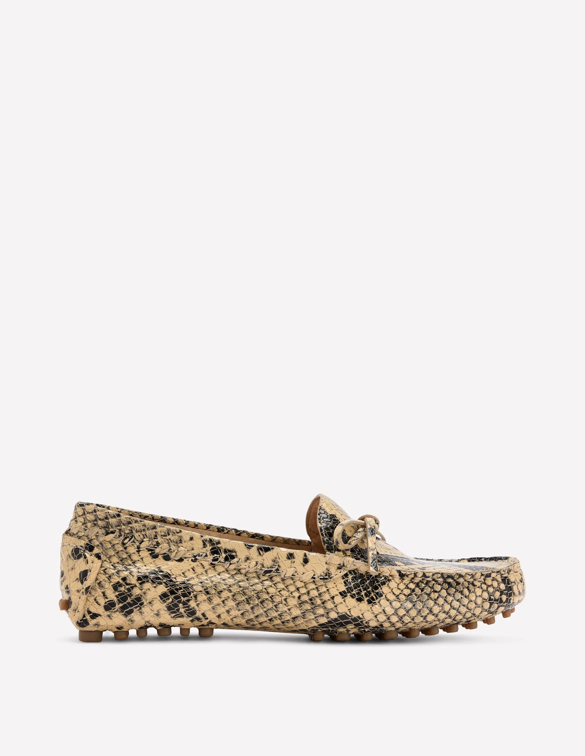 Heidi Stitched Soft Loafers-Snake