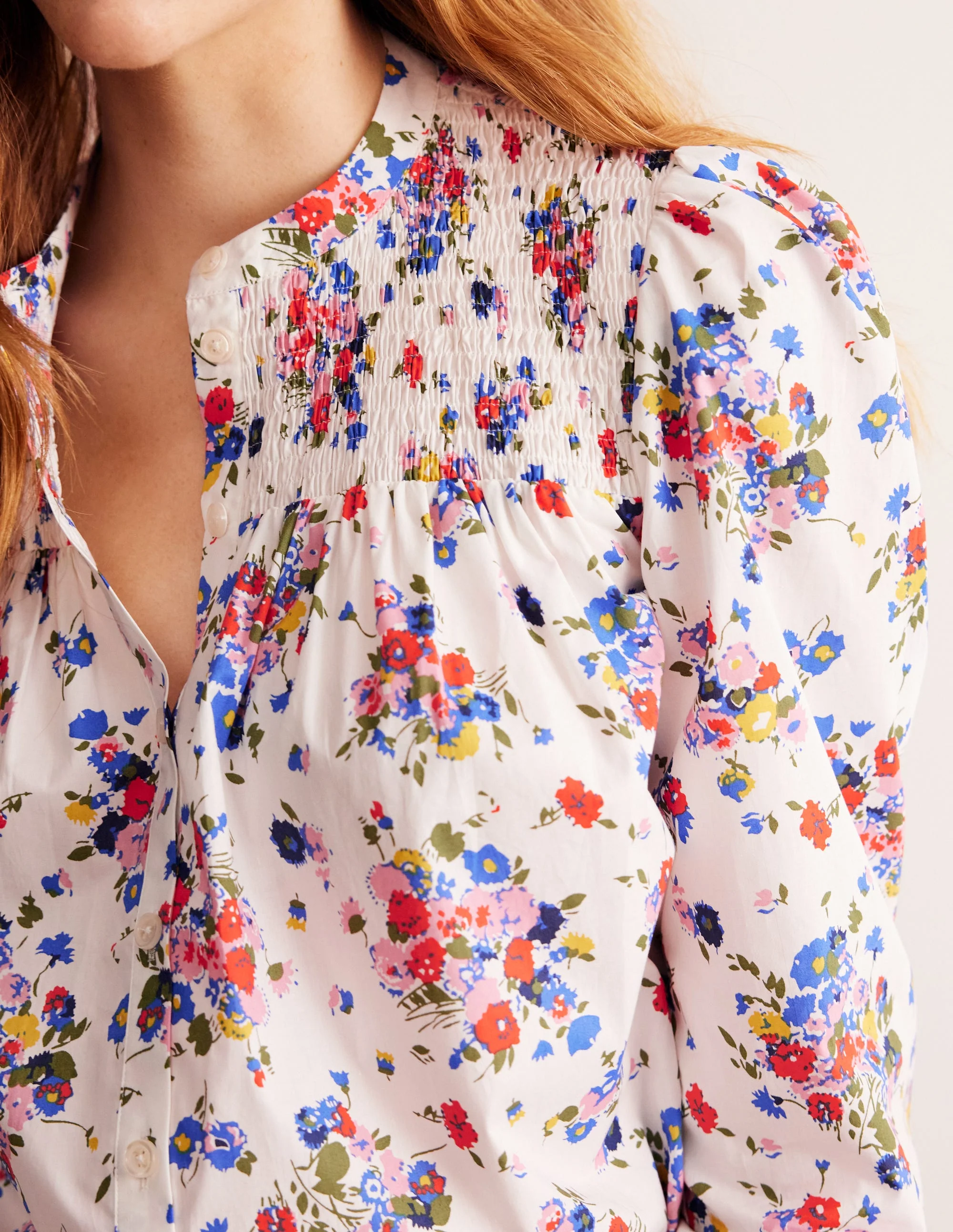 Helena Cotton Blouse-Ivory, Wild Cluster - Image 2