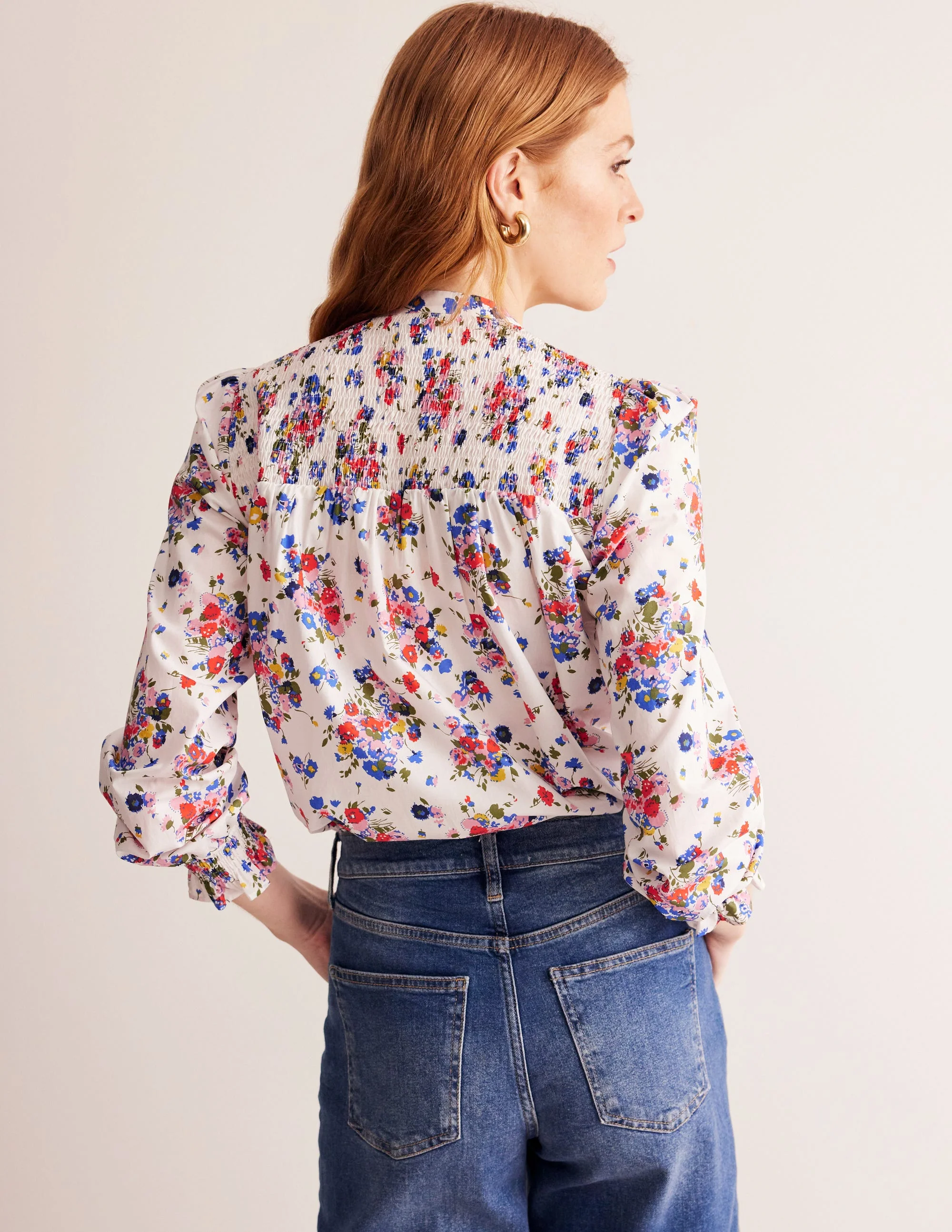Helena Cotton Blouse-Ivory, Wild Cluster - Image 3
