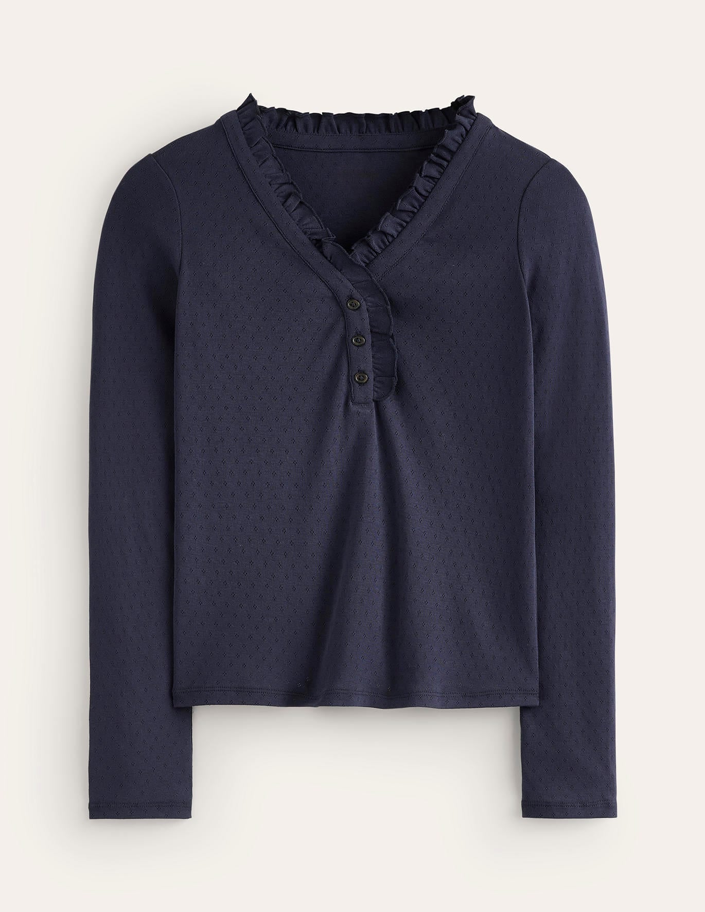 Henley Pajama Top-Navy - Image 5