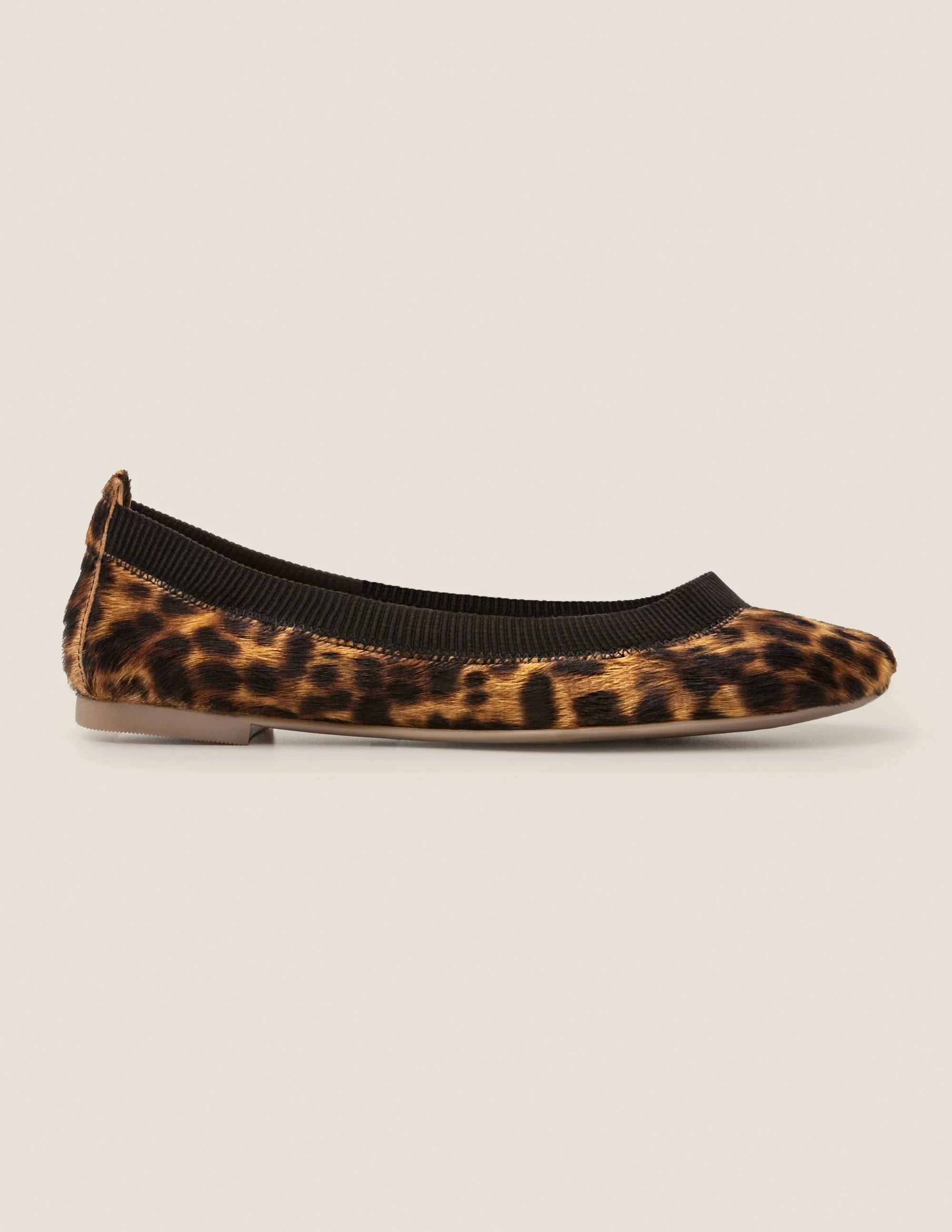 Hettie Flexi Ballerinas-Tan Leopard/Black - Image 2