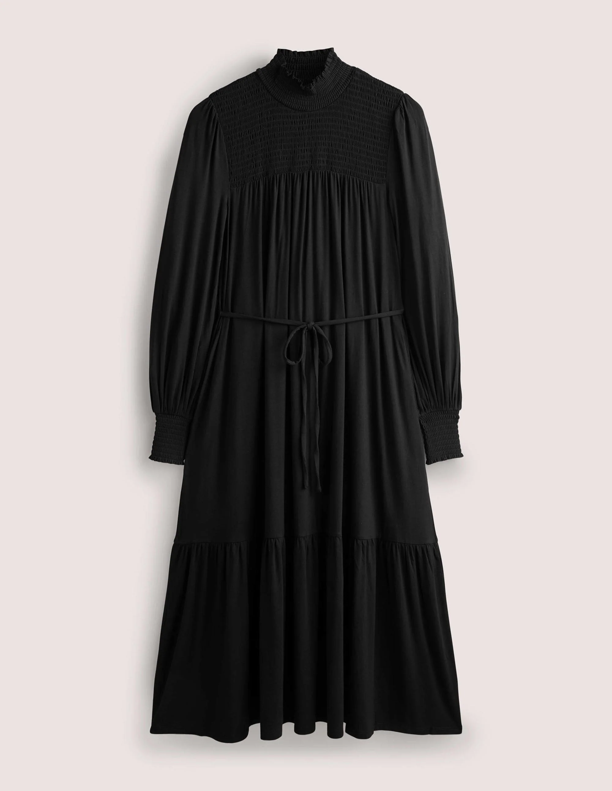 High Neck Jersey Maxi Dress-Black - Image 6