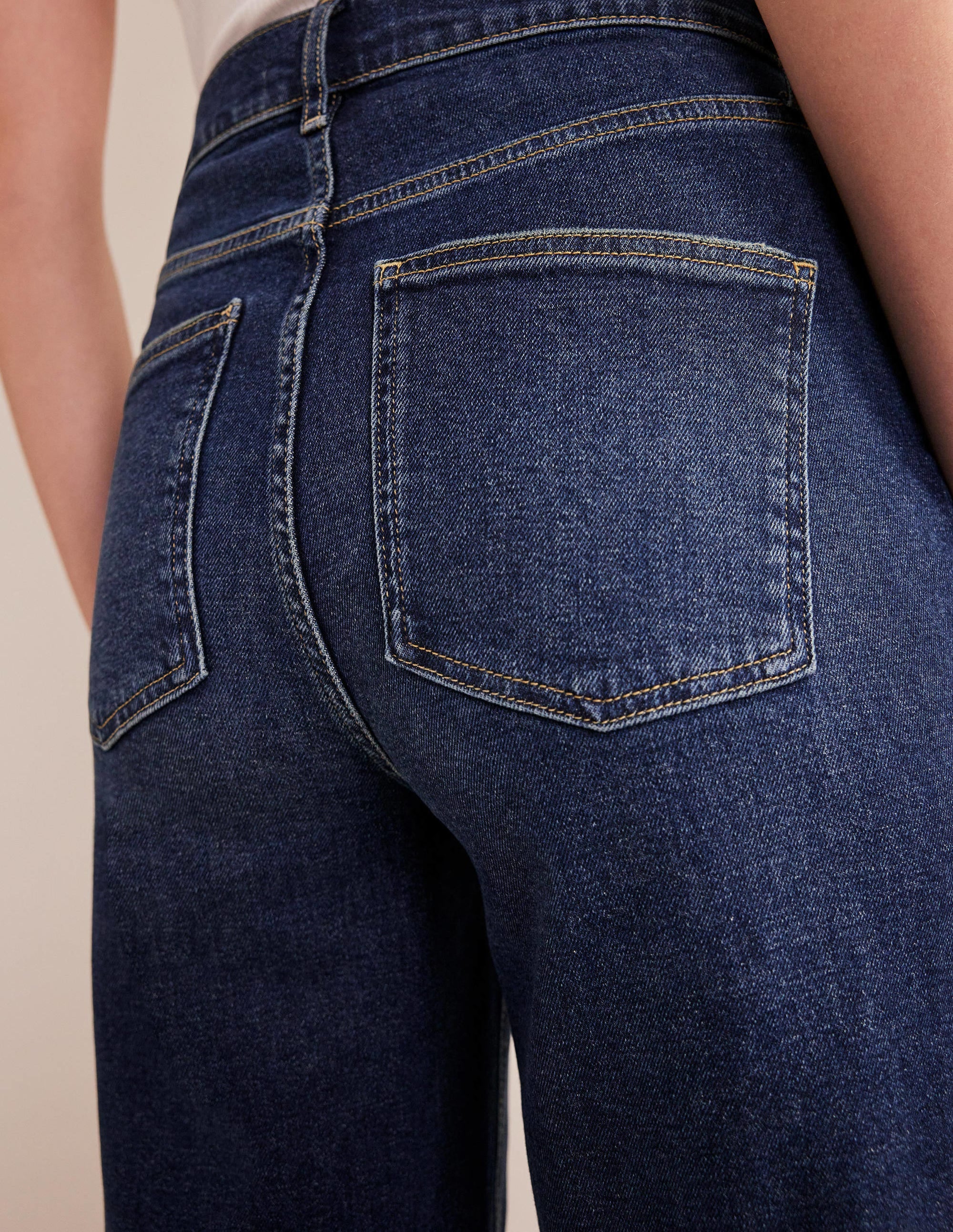 High Rise Classic Slim Jeans-Dark Vintage Yellow Tint - Image 2