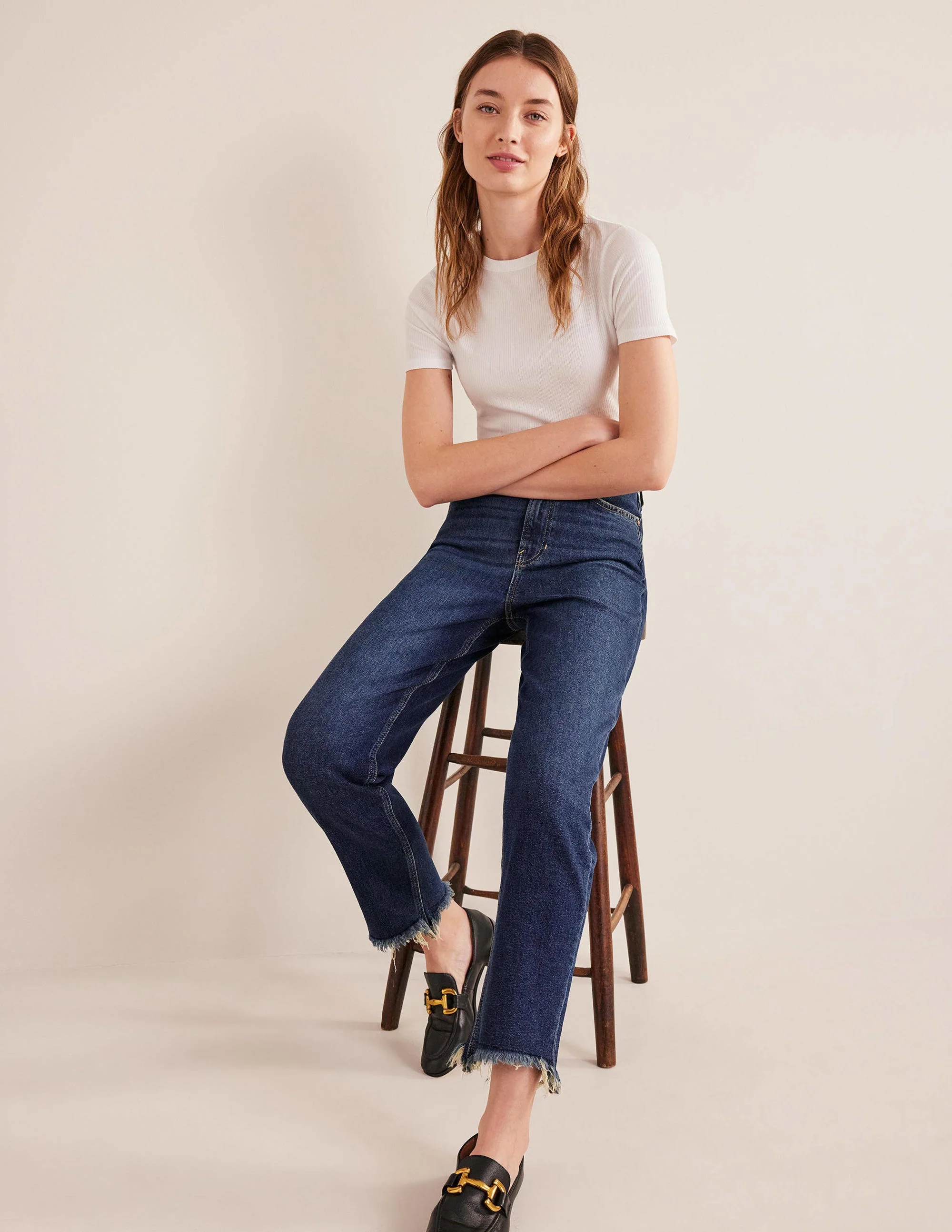 High Rise Classic Slim Jeans-Dark Vintage Yellow Tint - Image 6