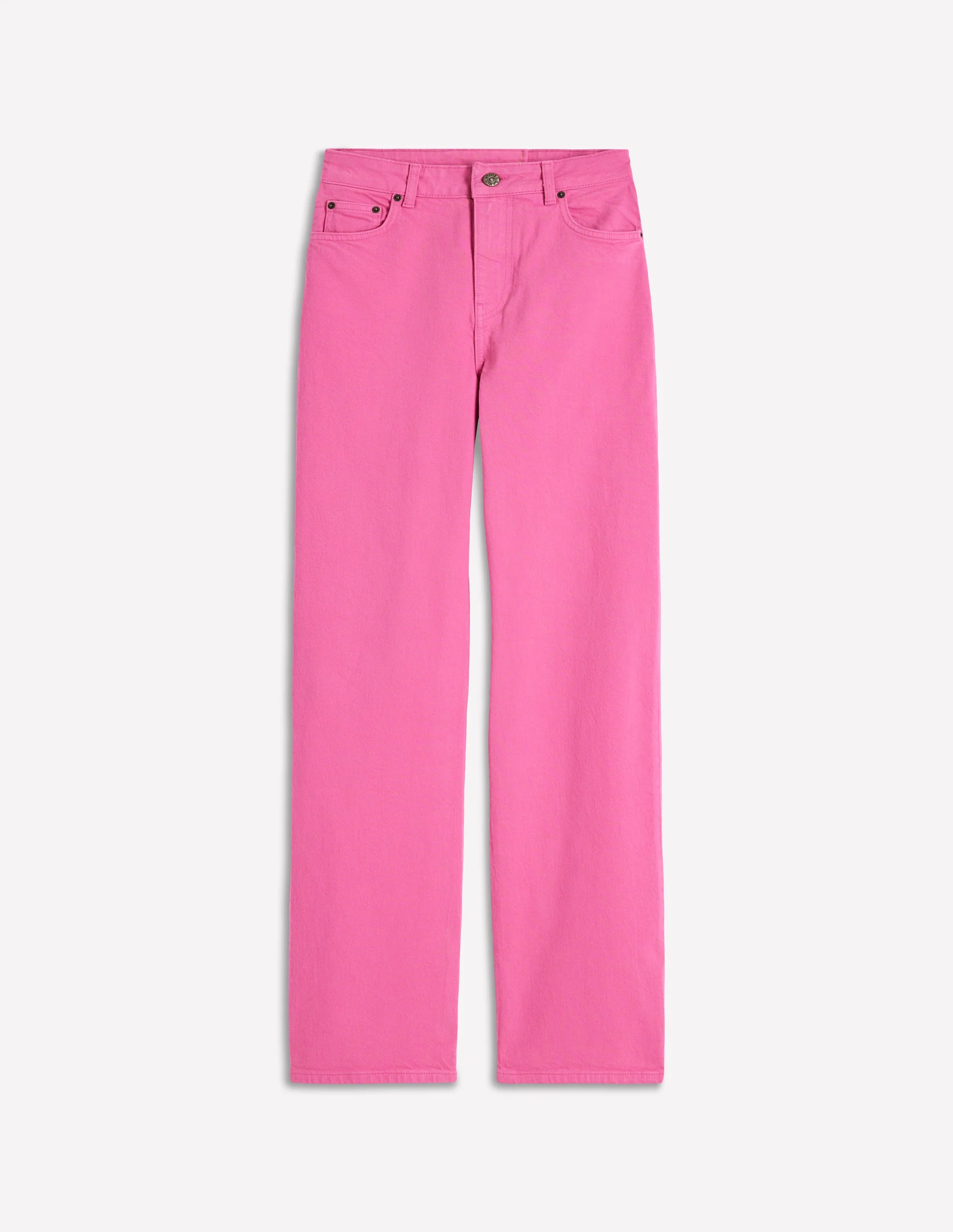 High Rise Column Leg Jeans-Bright Pink - Image 6