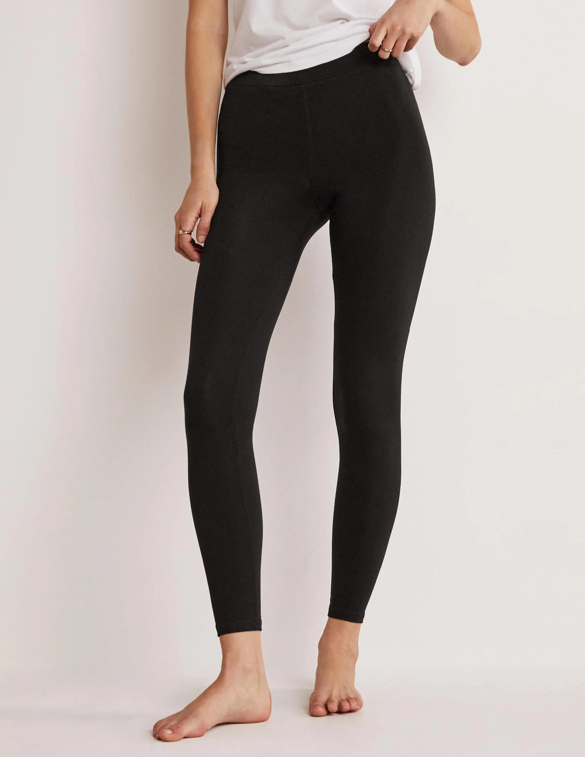 High Rise Jersey Leggings-Black - Image 8