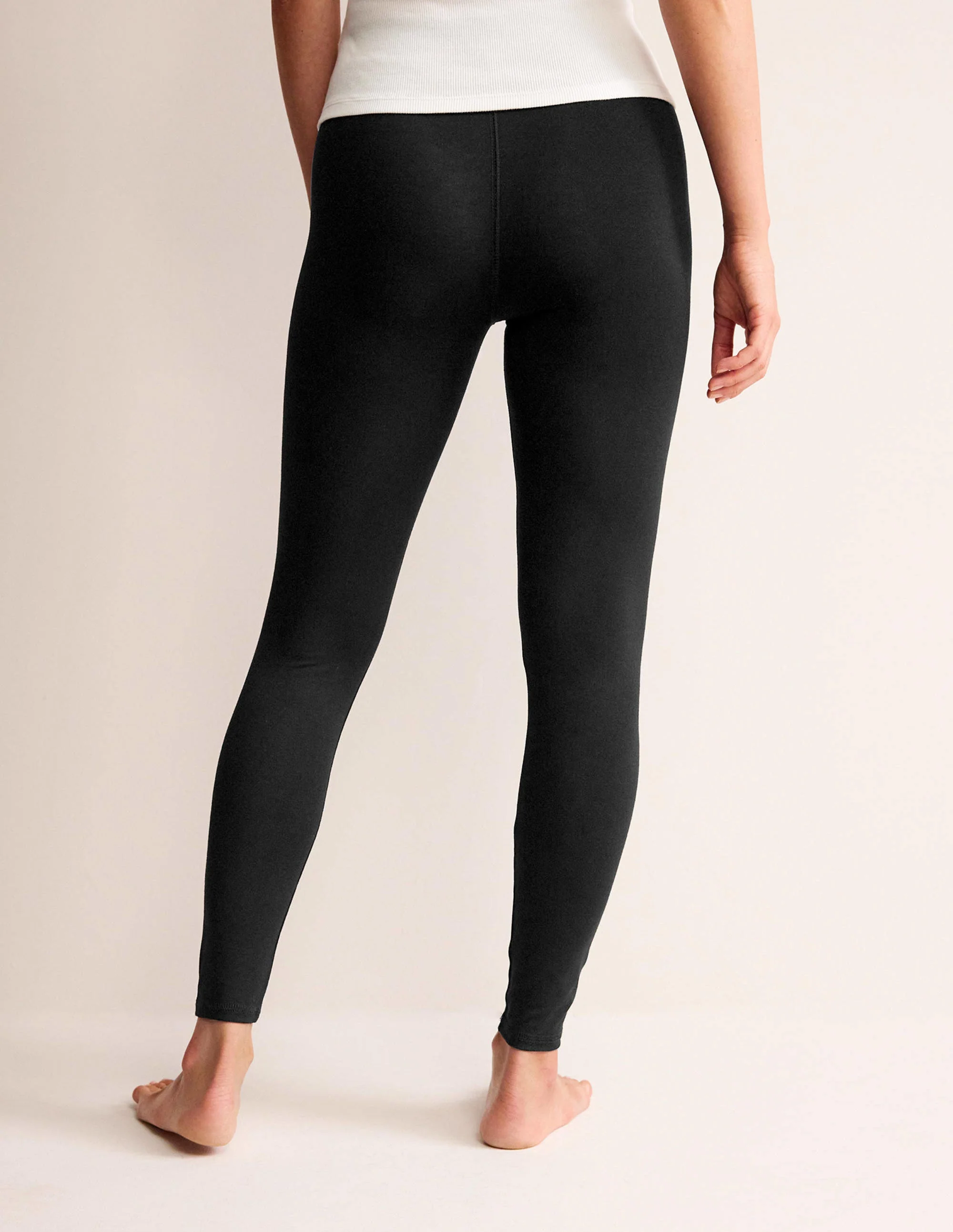 High Rise Jersey Leggings-Black - Image 3