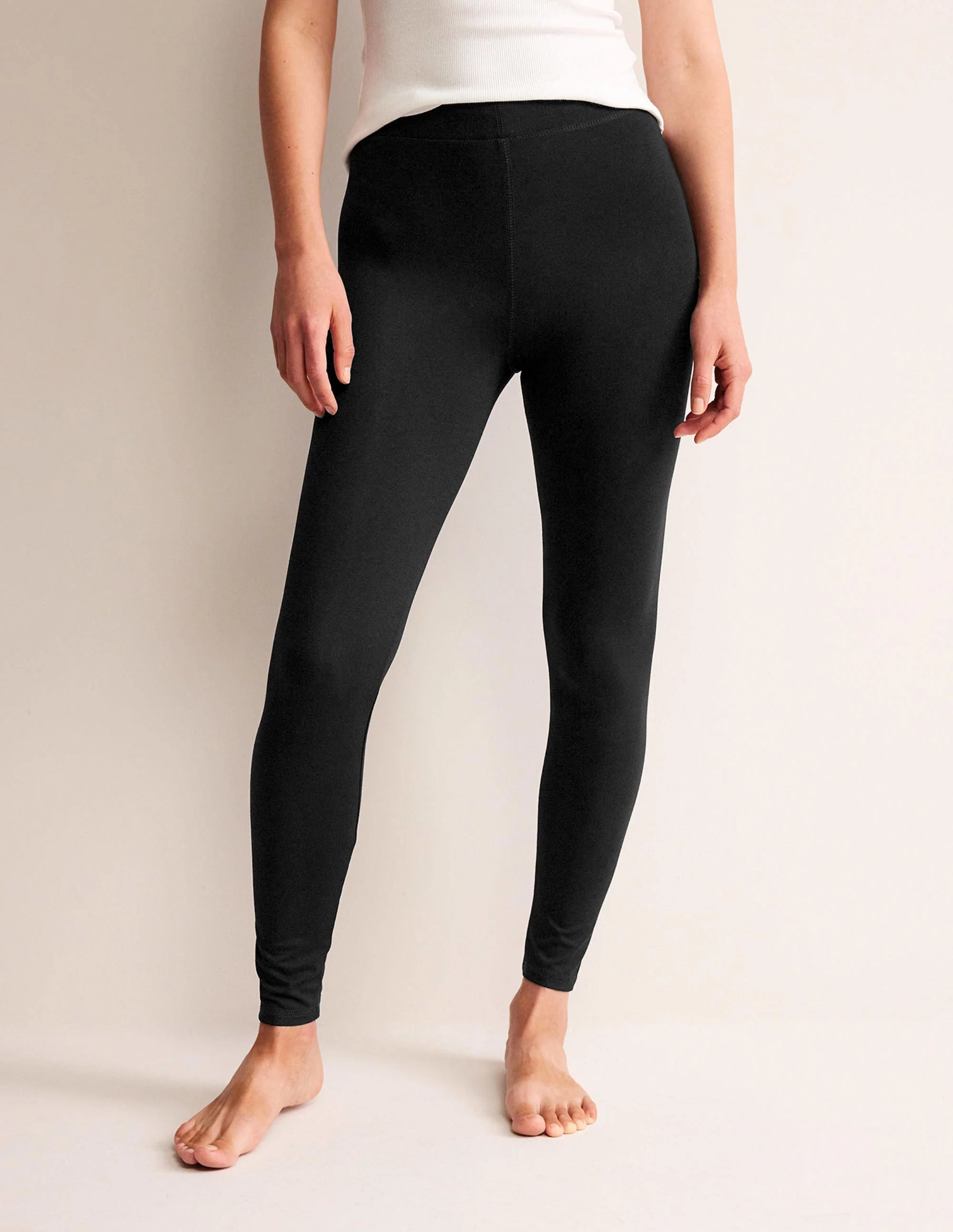 High Rise Jersey Leggings-Black - Image 4