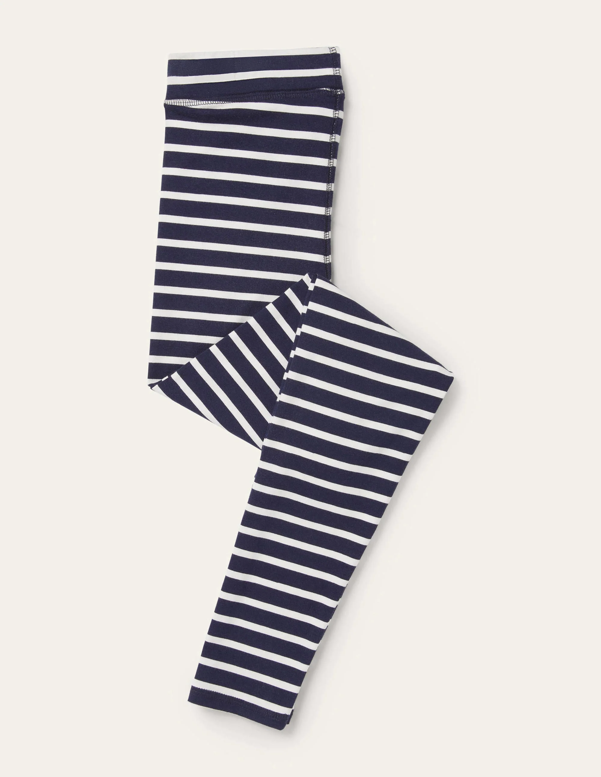 High Rise Jersey Leggings-Navy/Ivory - Image 5