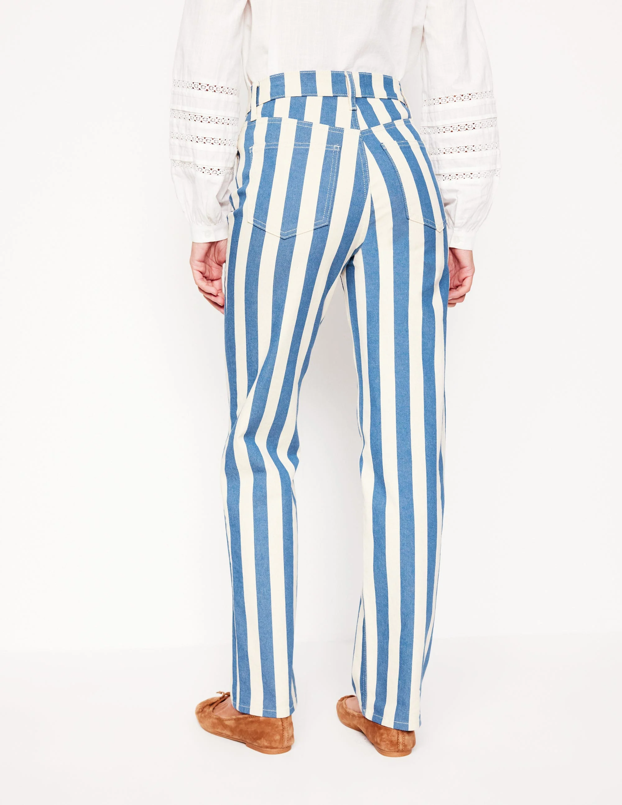 High Rise Stripe Jeans-Marine Wide Stripe - Image 3