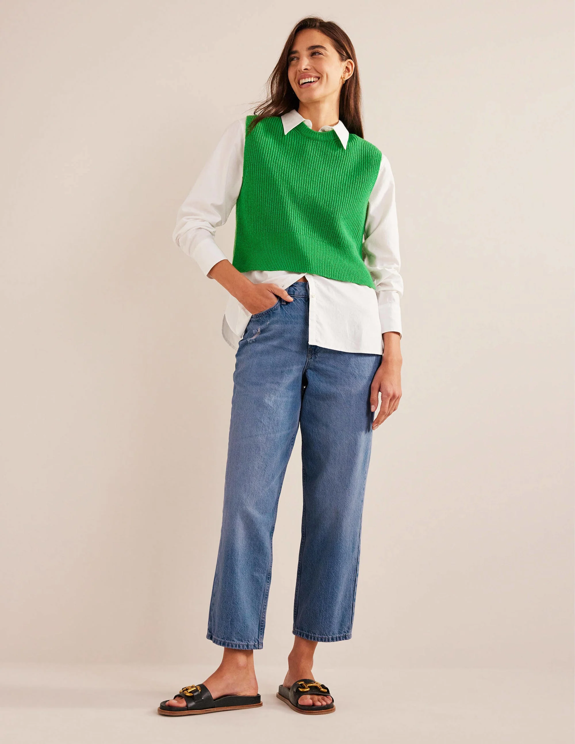 High Rise Tapered Jeans-Light Wash - Image 2