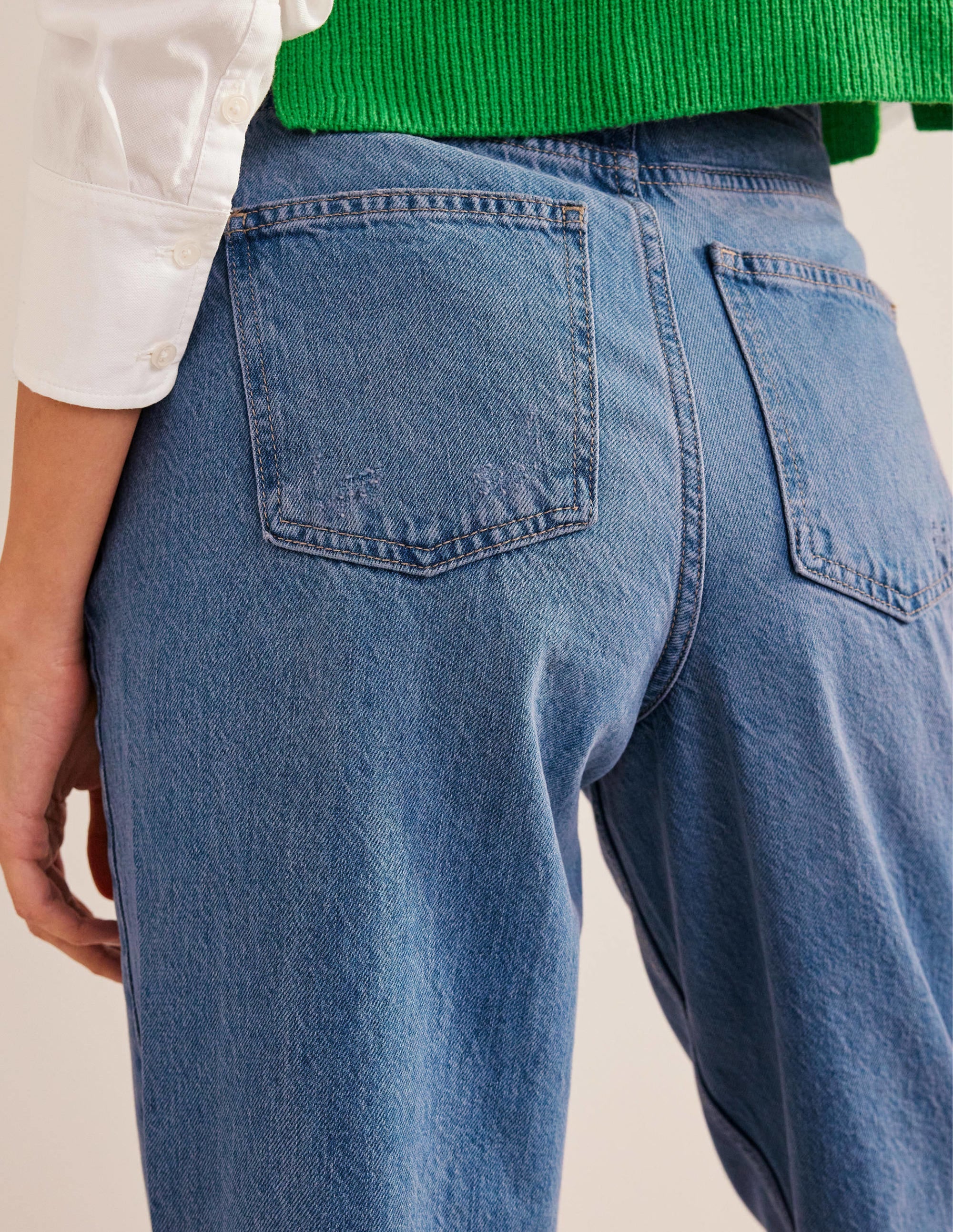 High Rise Tapered Jeans-Light Wash - Image 3