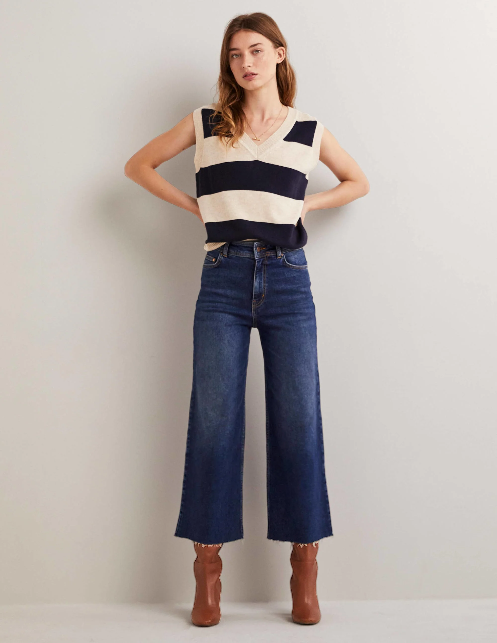 High Rise Wide Leg Jeans-Dark Vintage