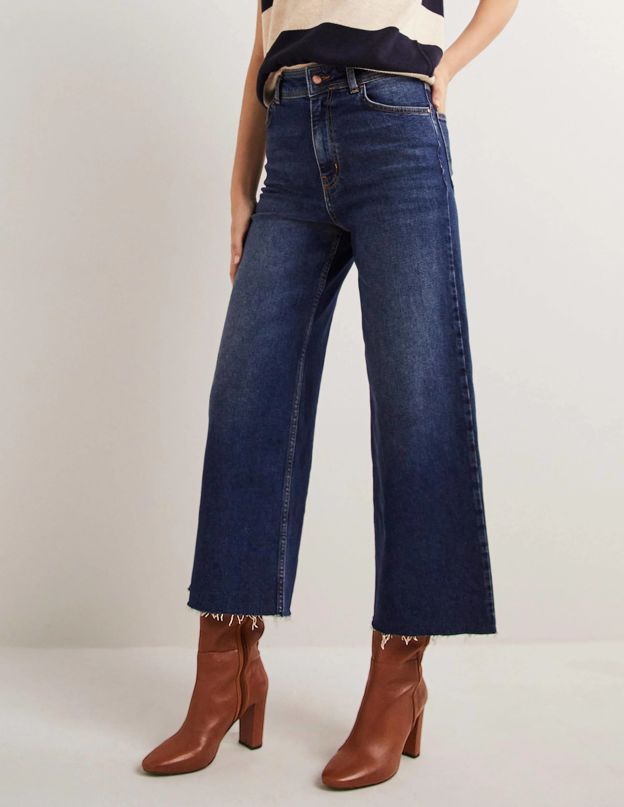 High Rise Wide Leg Jeans-Dark Vintage - Image 4