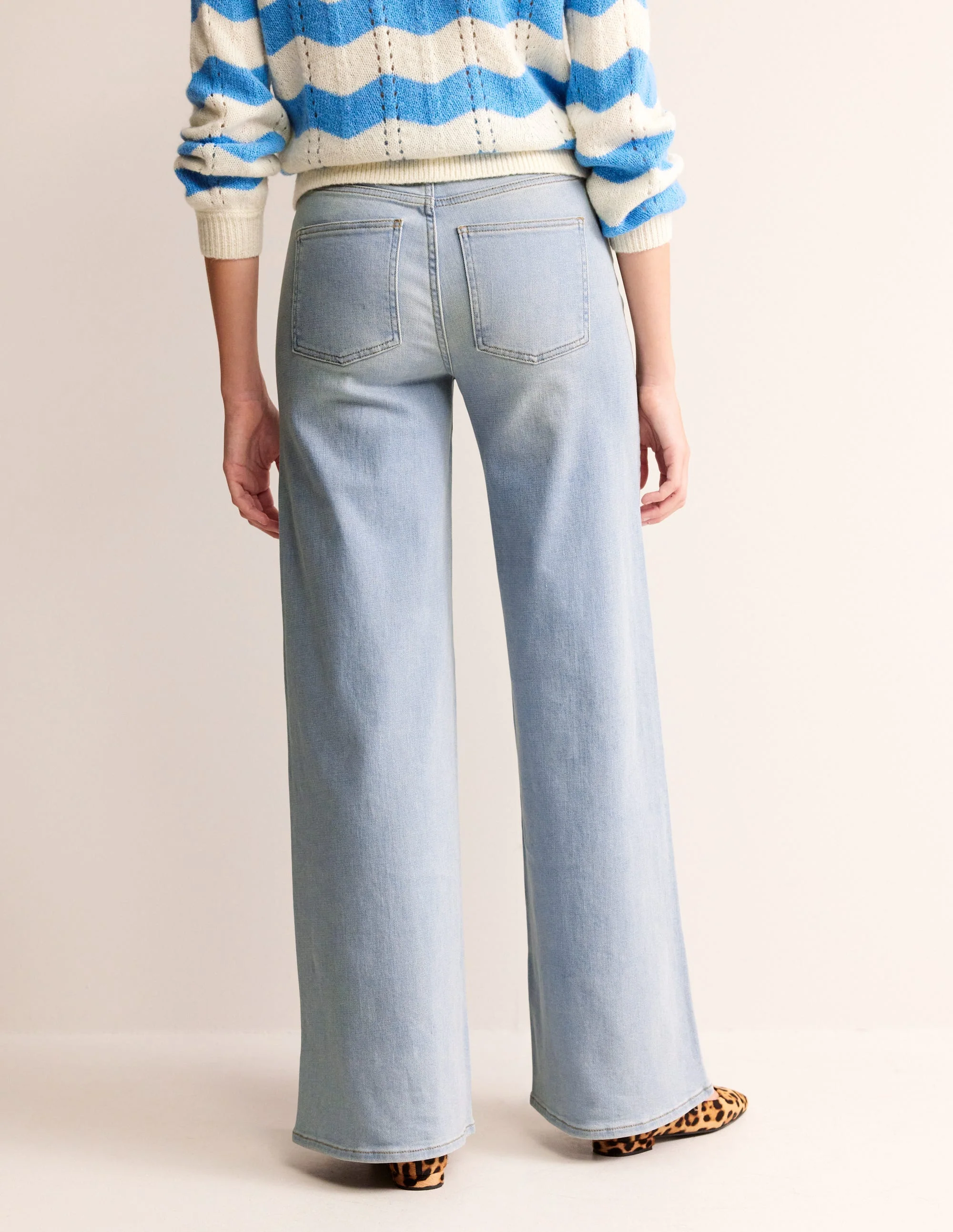 High Rise Wide Leg Jeans-Light Wash - Image 3