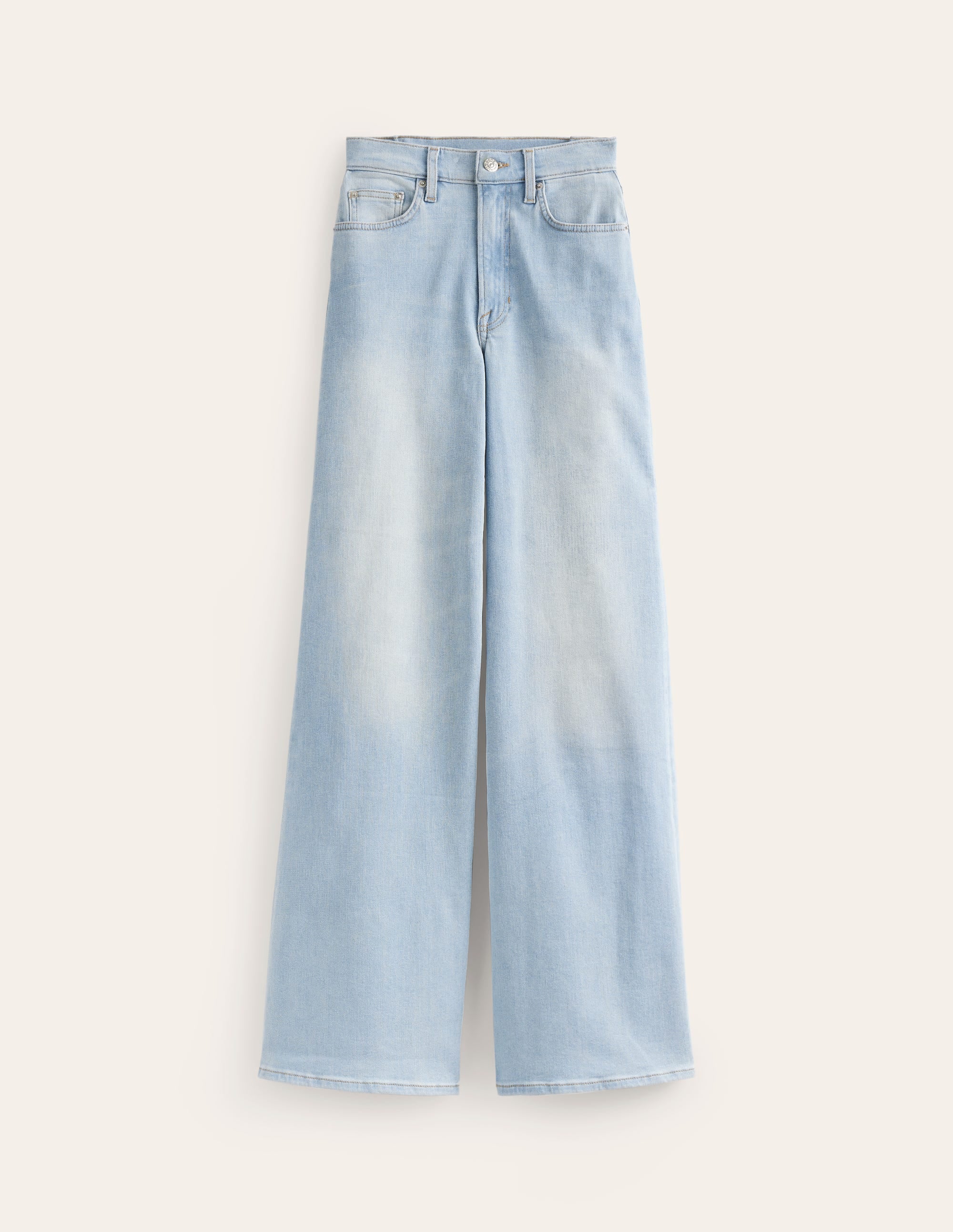 High Rise Wide Leg Jeans-Light Wash - Image 5