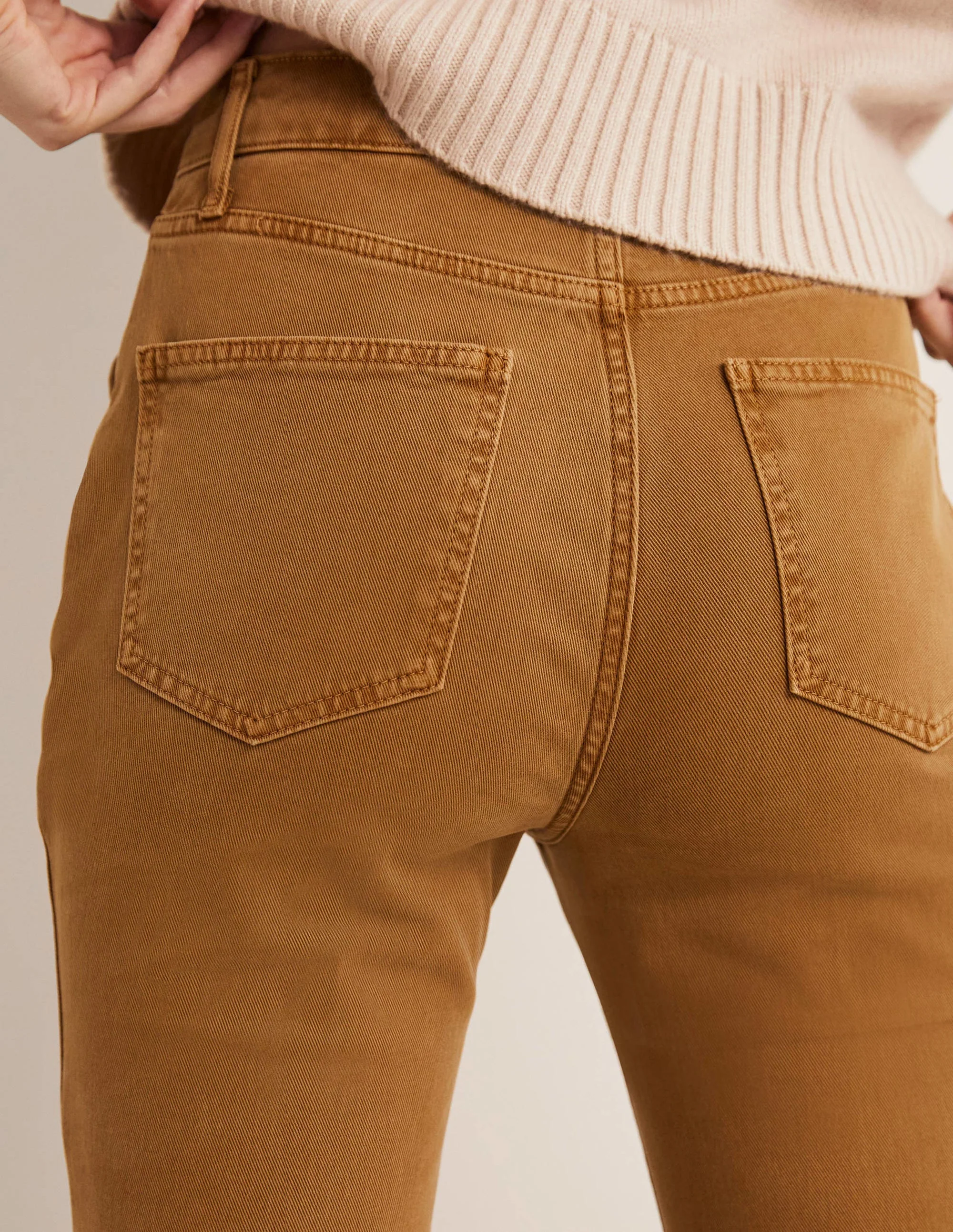 High Waist Flare Pants-Butterscotch Brown - Image 2
