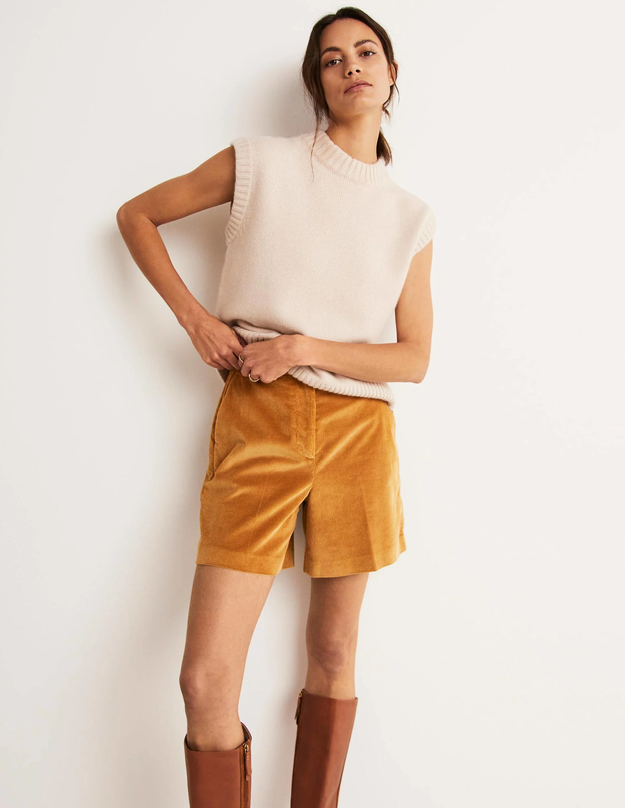 High Waist Shorts-Butterscotch Brown - Image 6