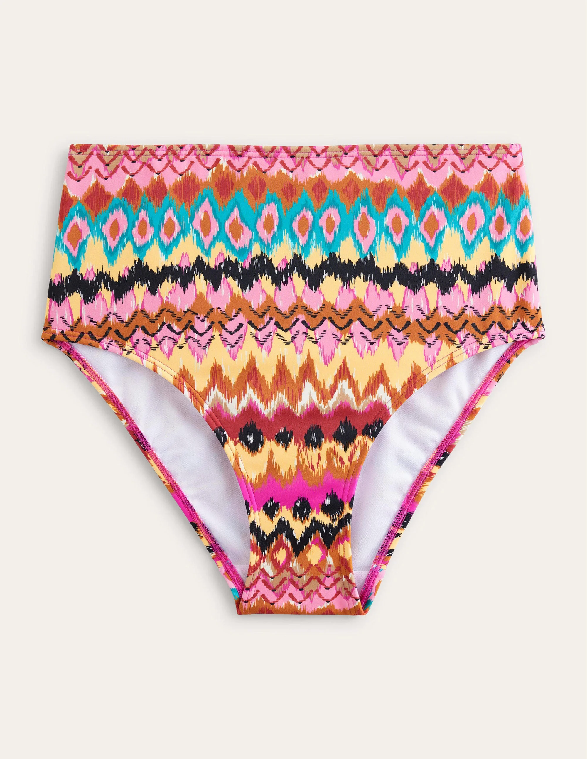 High Waisted Bikini Bottoms-Multi Ikat - Image 6