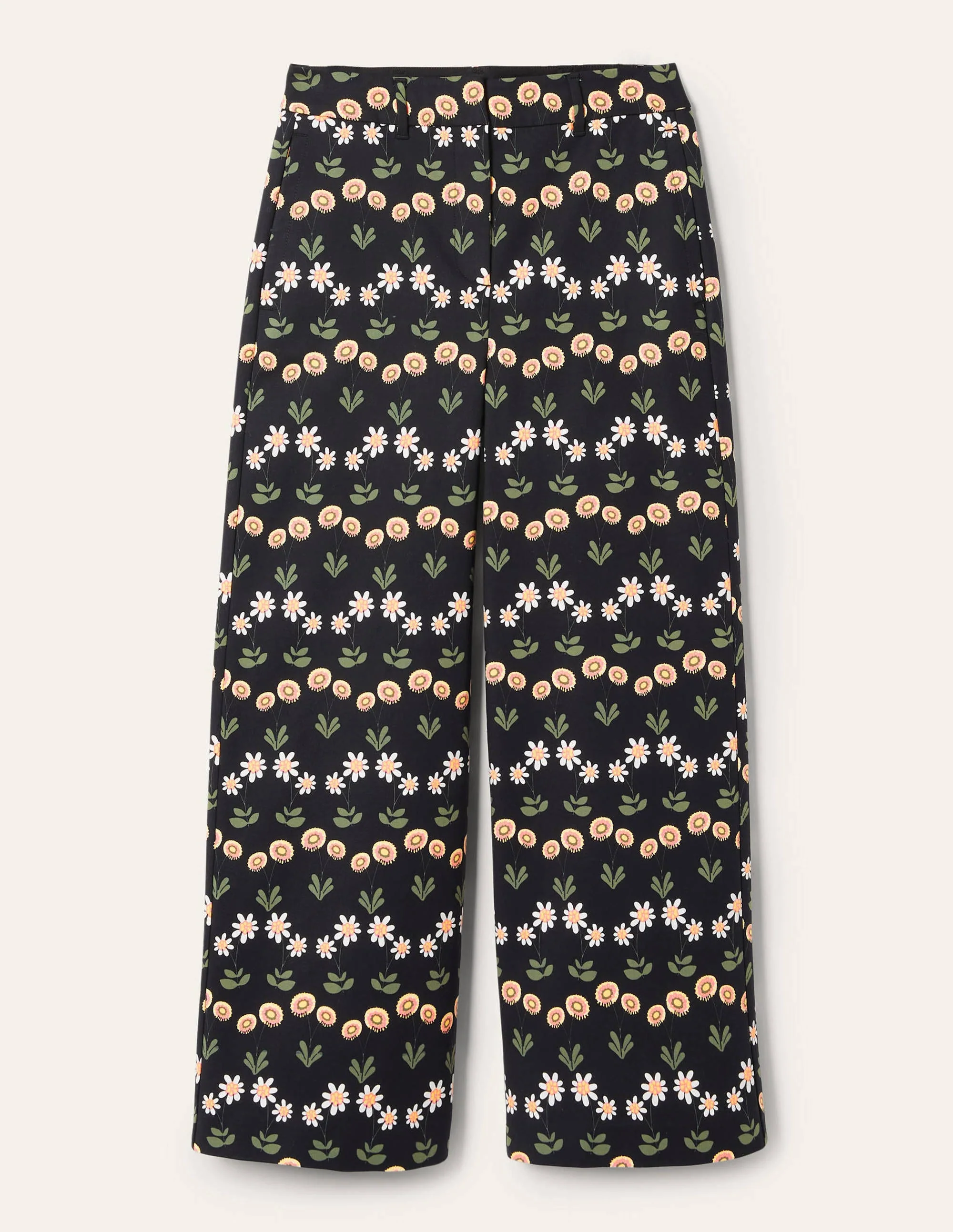 High Waisted Richmond Pants-Black, Delicate Daisy - Image 6