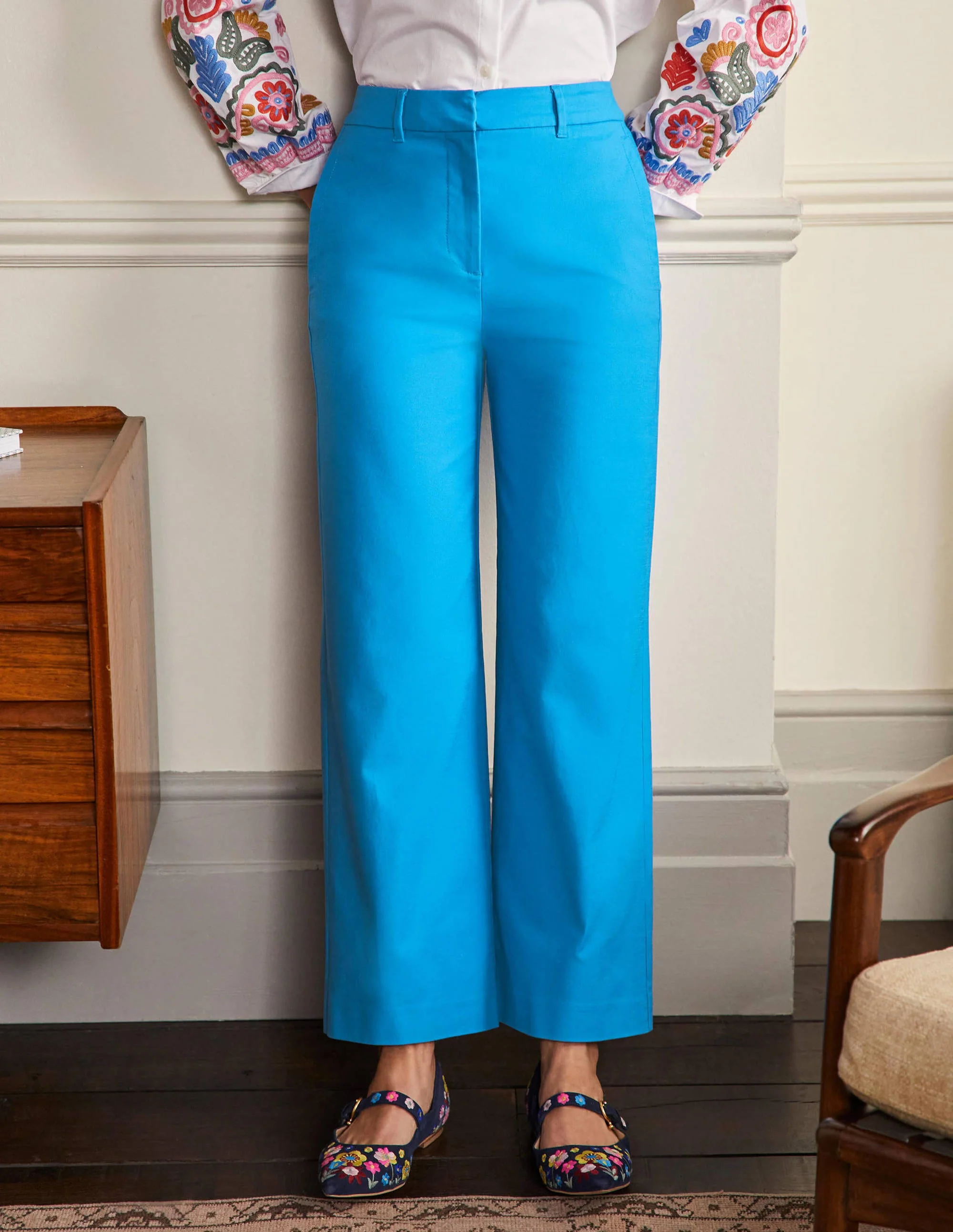 High Waisted Richmond Pants-Moroccan Blue - Image 4