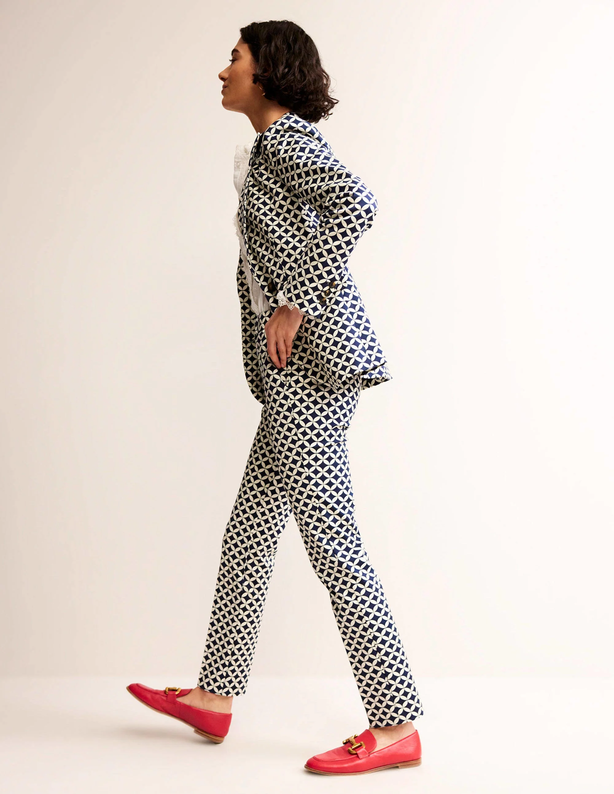 Highgate Printed Pants-Navy, Diamond Terrace
