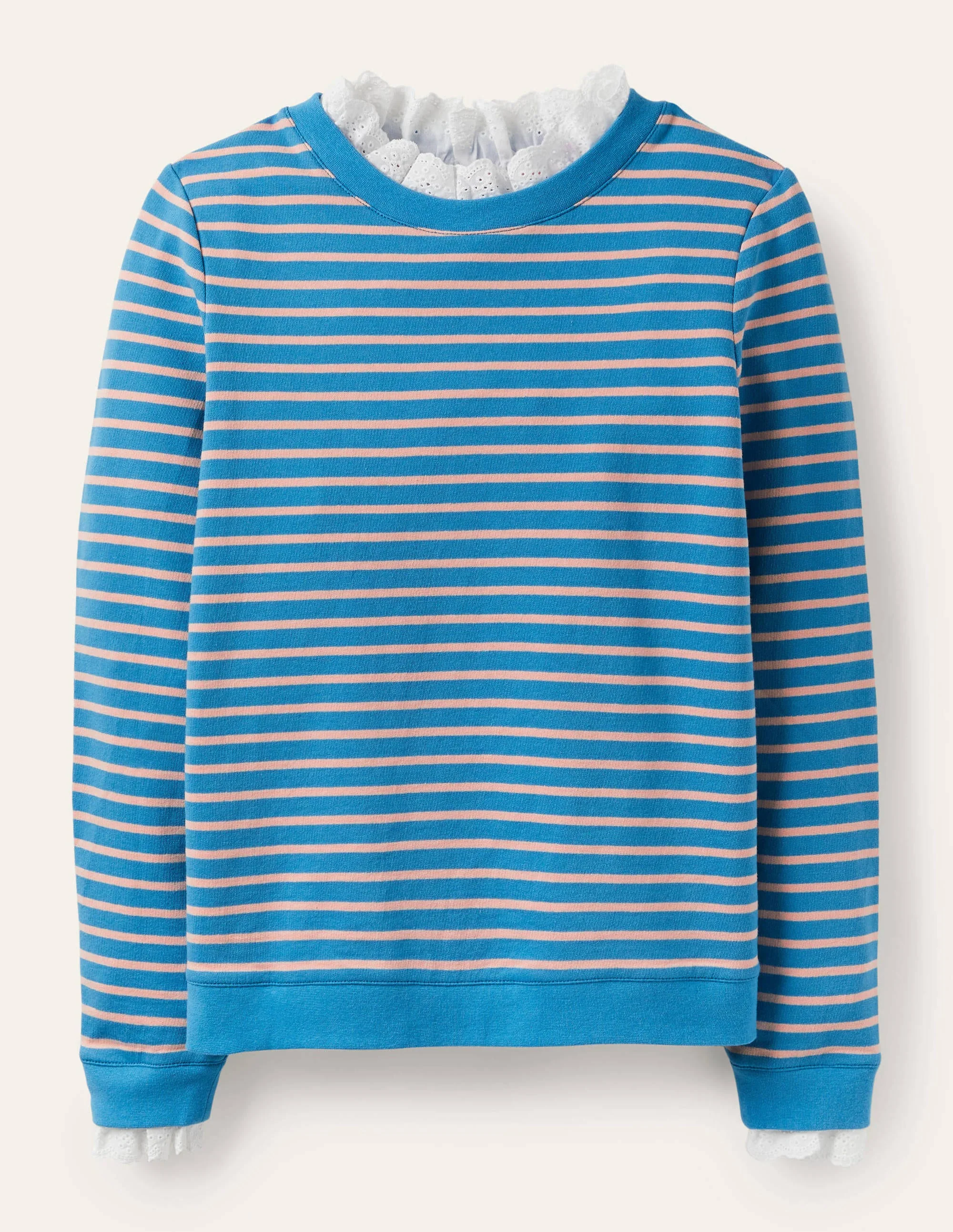 Holly Jersey Sweatshirt-School House Blue/ Chalky Pink - Image 5