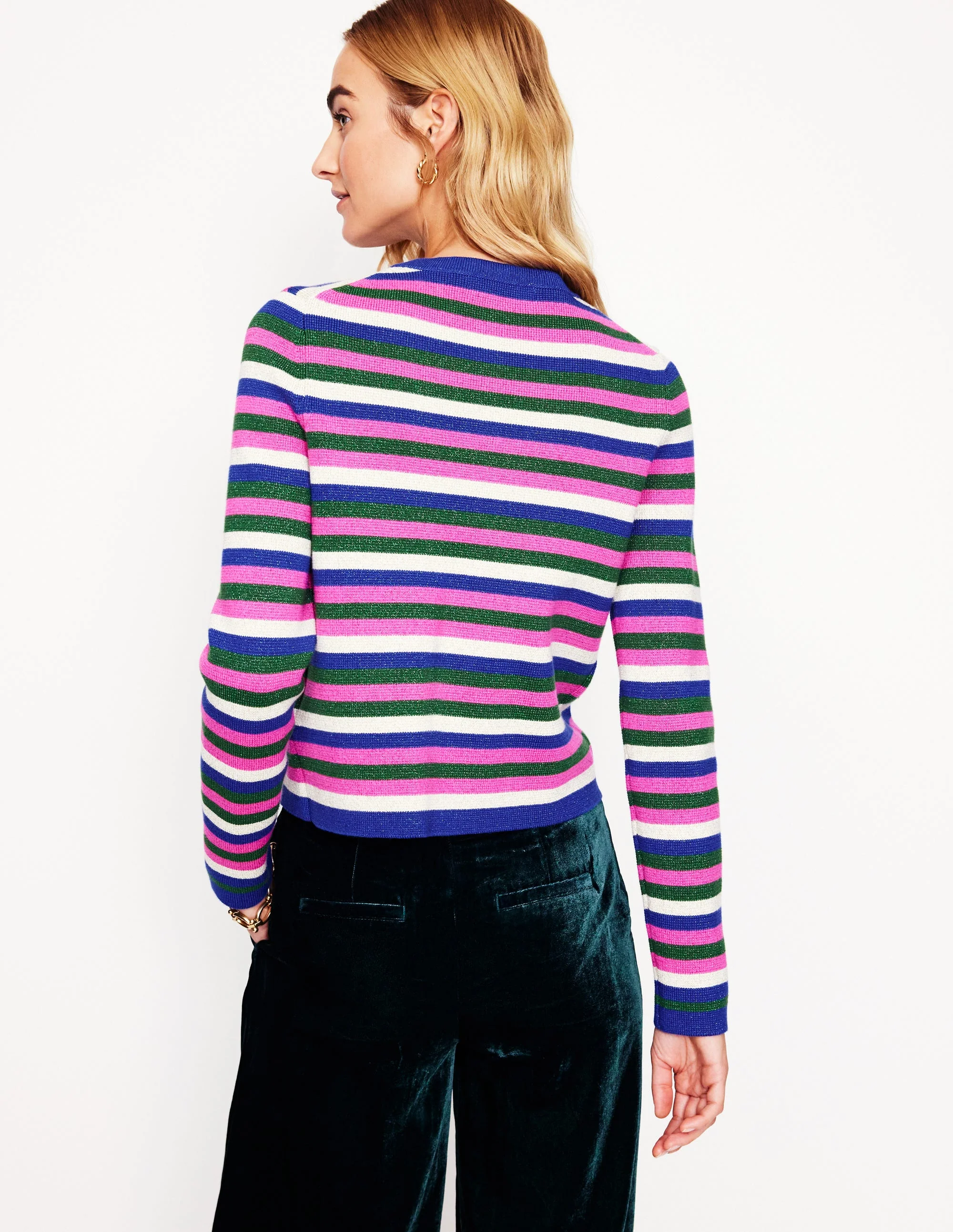 Holly Knitted Jacket-Multi Metallic Stripe - Image 3