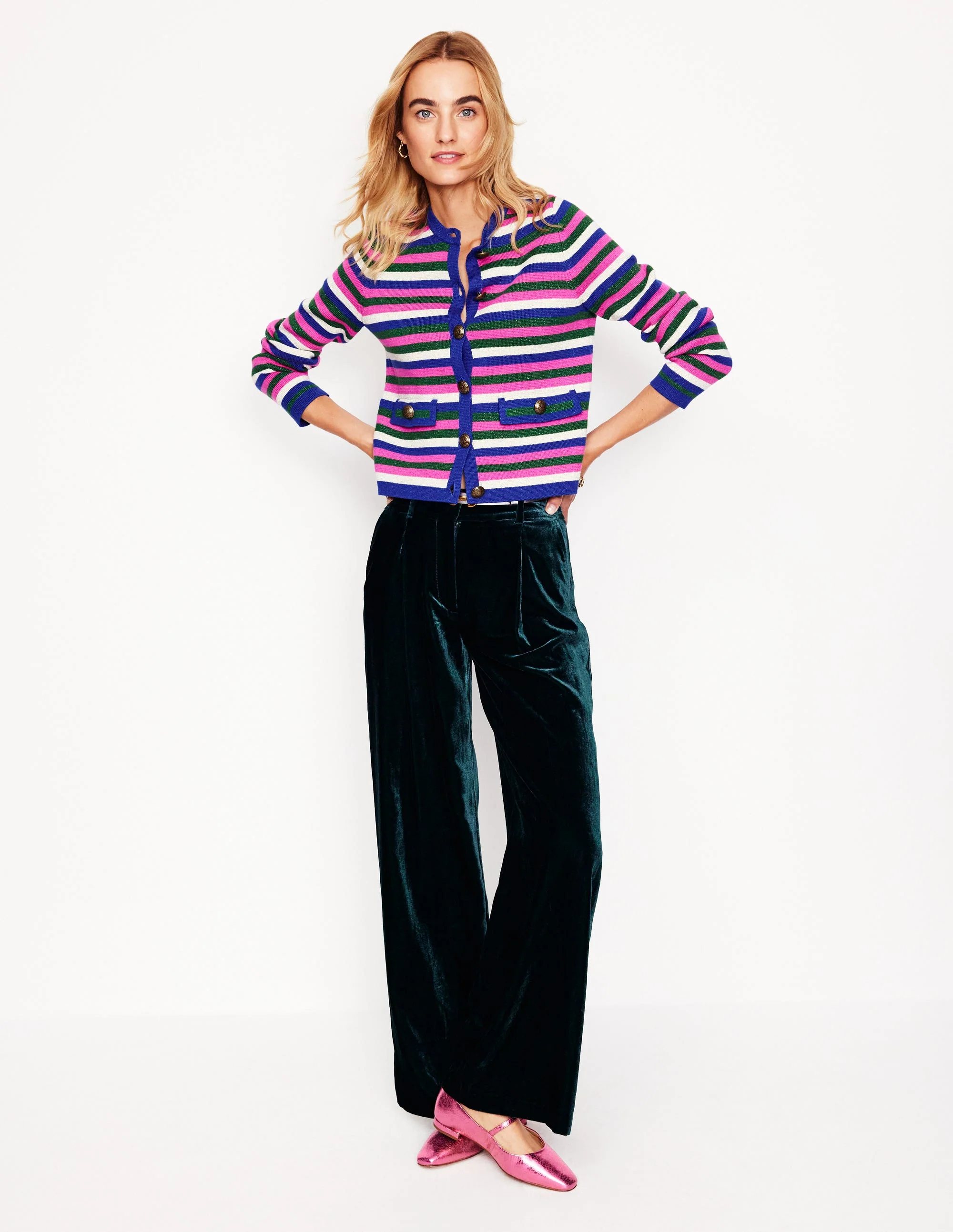 Holly Knitted Jacket-Multi Metallic Stripe - Image 4