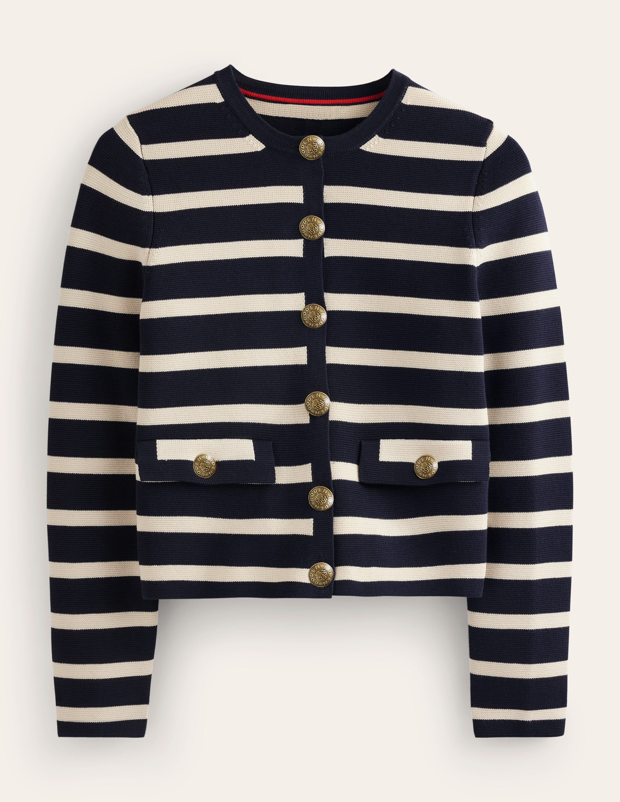 Holly Knitted Jacket-Navy, Ivory - Image 7