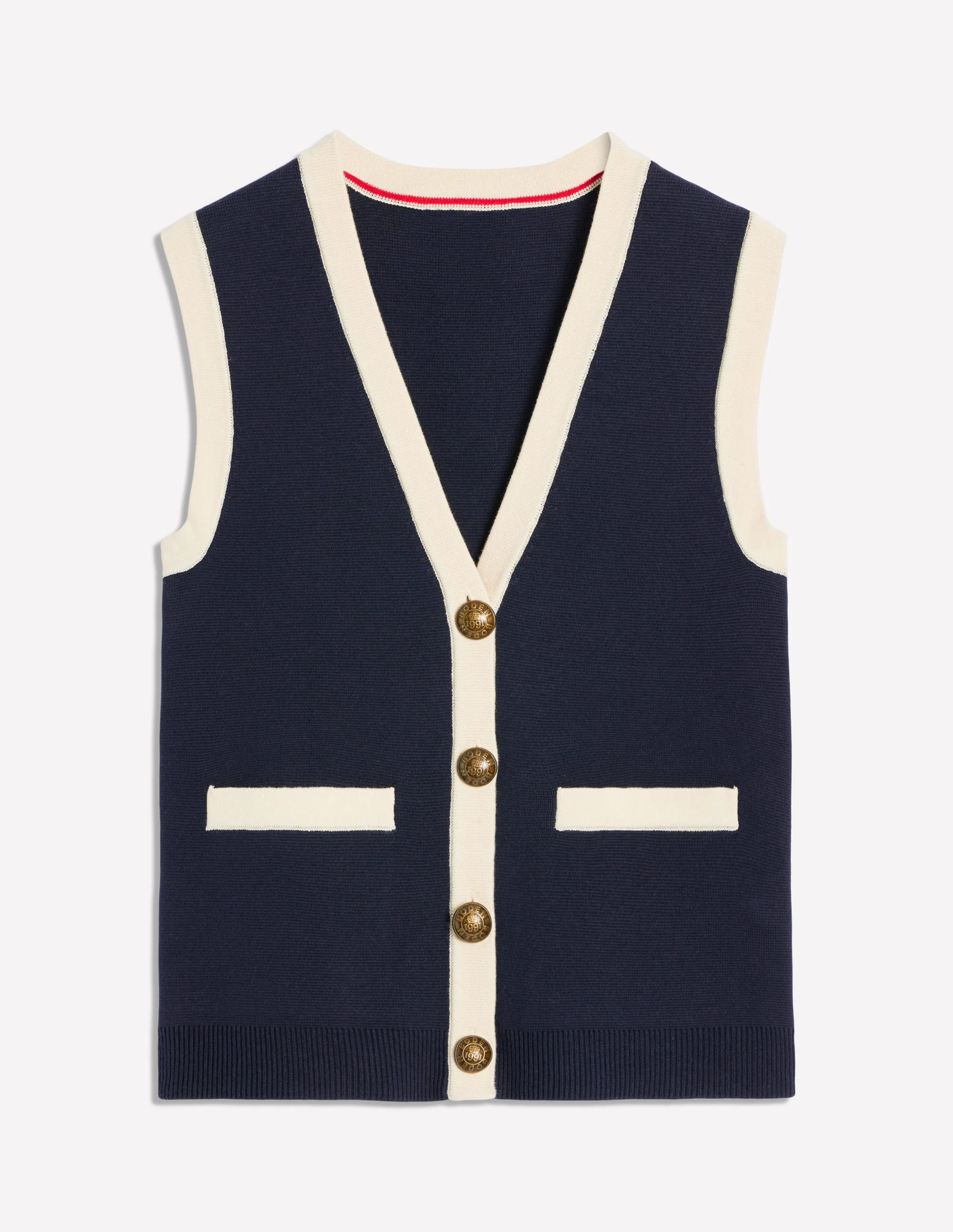 Holly Knitted Waistcoat-Navy - Image 5