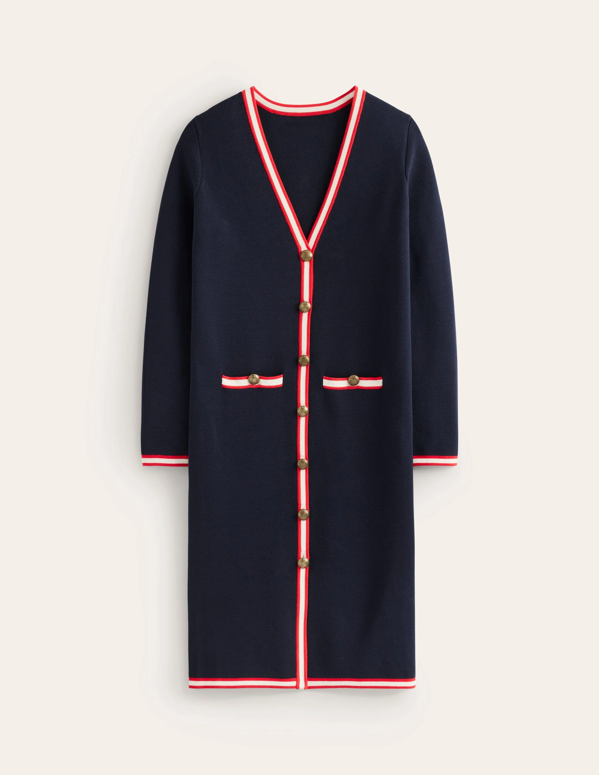 Holly Longline Knitted Jacket-Navy - Image 6