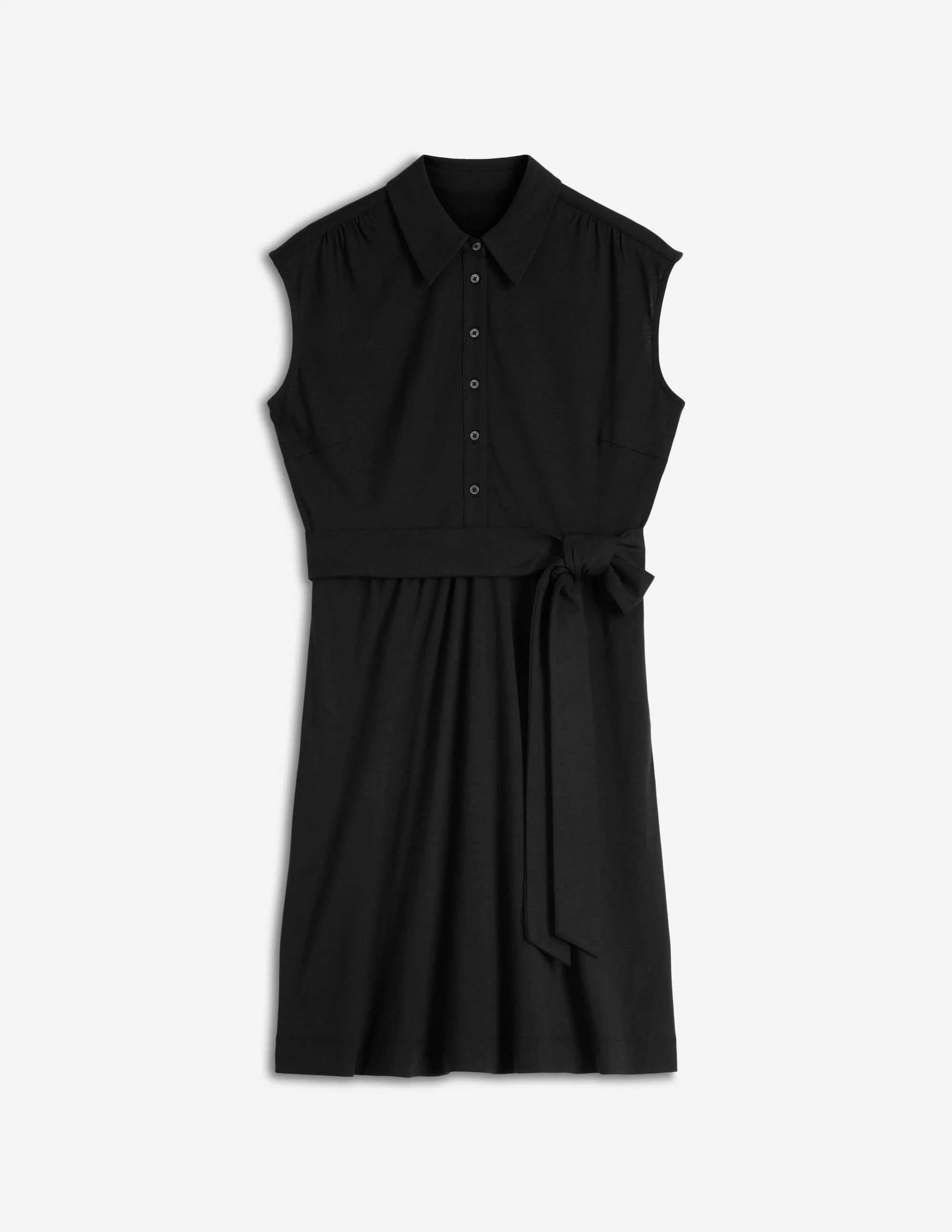 Honor Short Jersey Shirt Dress-Black - Image 4