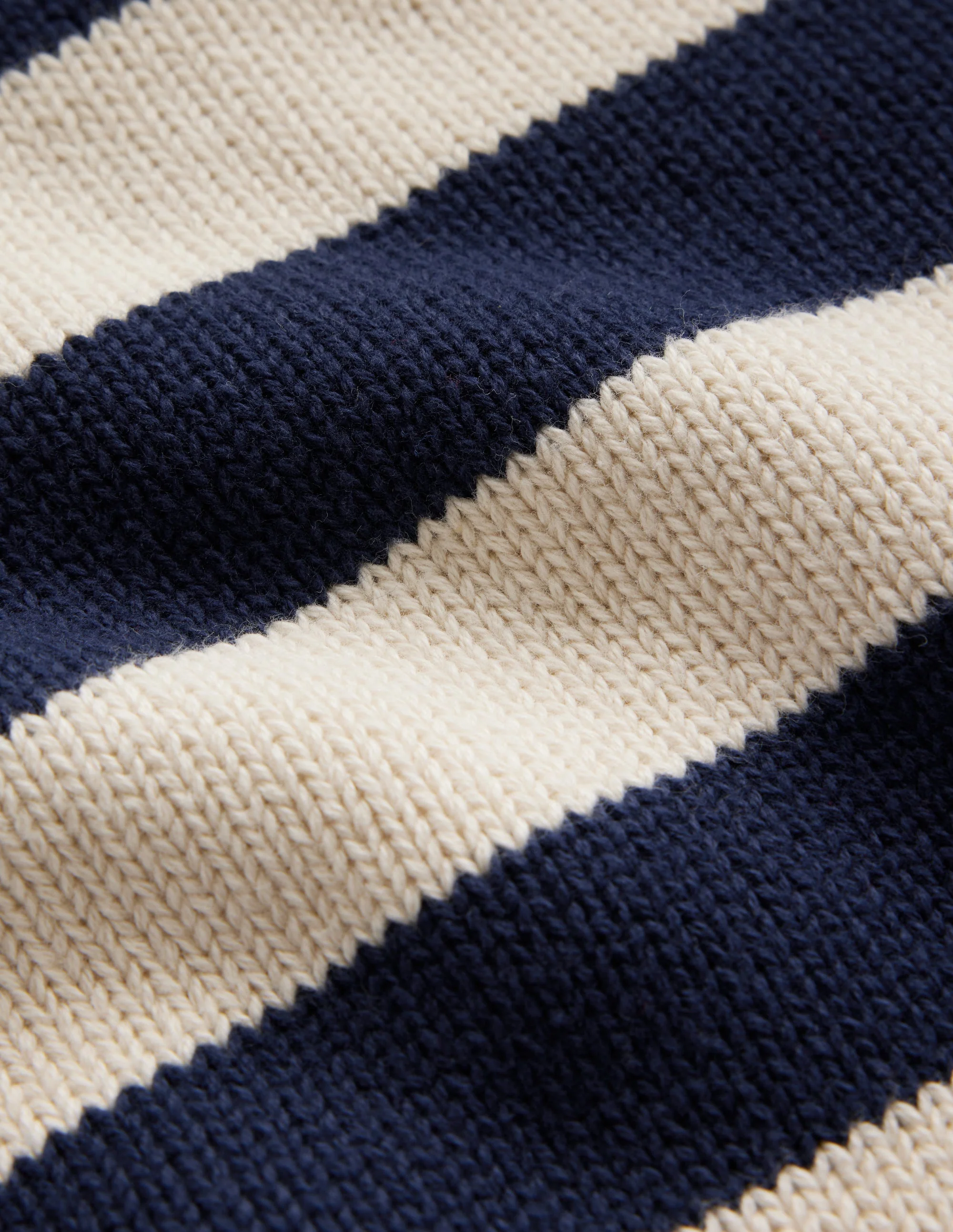 Hotch Potch Cotton Sweater-Naval Academy, Ivory Stripe - Image 7