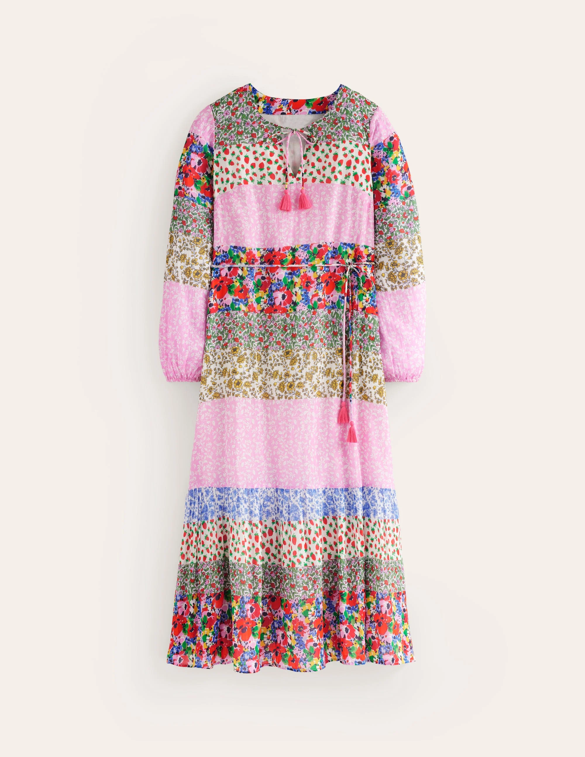Hotched Blouson Maxi Dress-Multi, Patchwork Bloom - Image 6