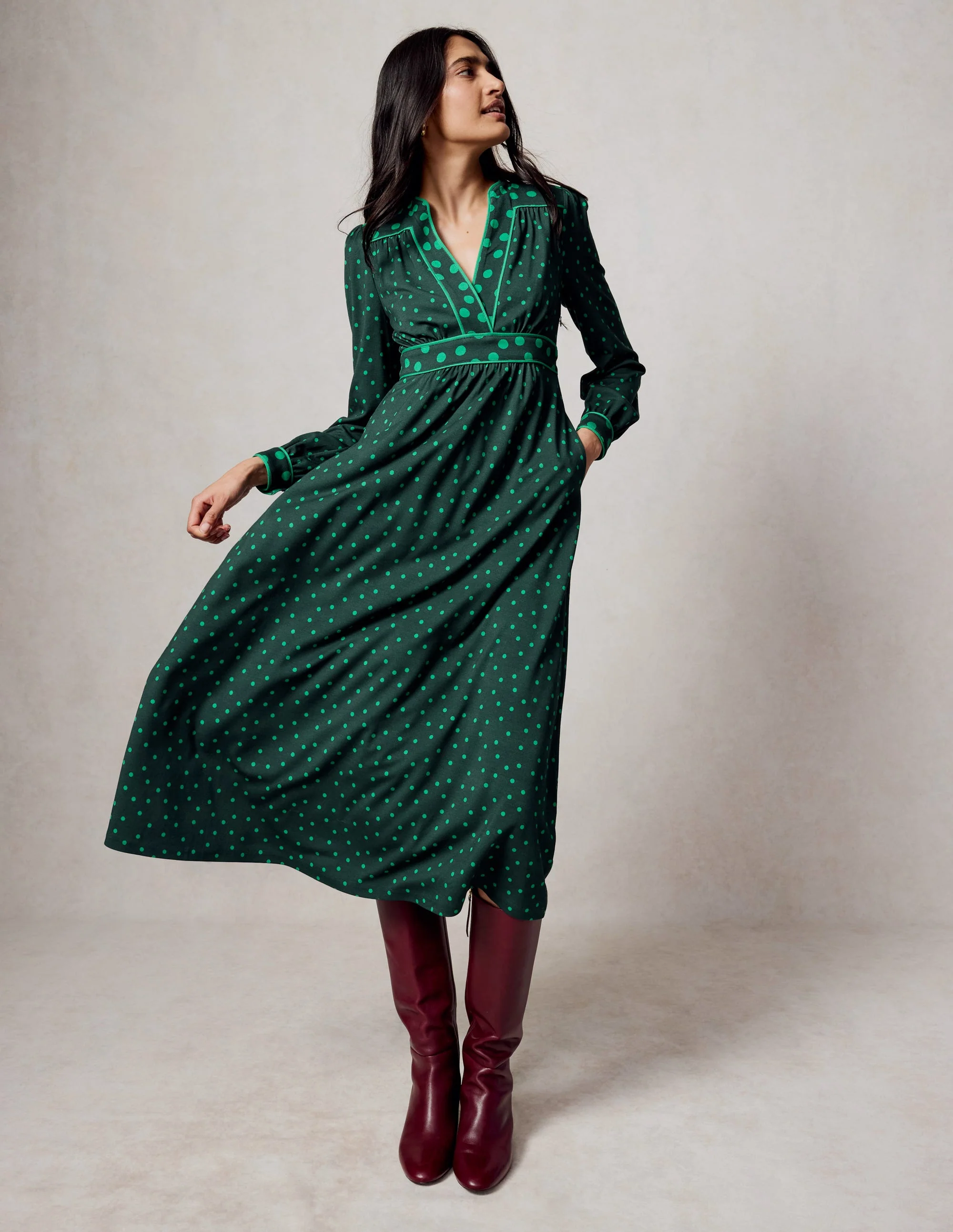 Hotched Ponte Dress-Glade, Abstract Dot - Image 5