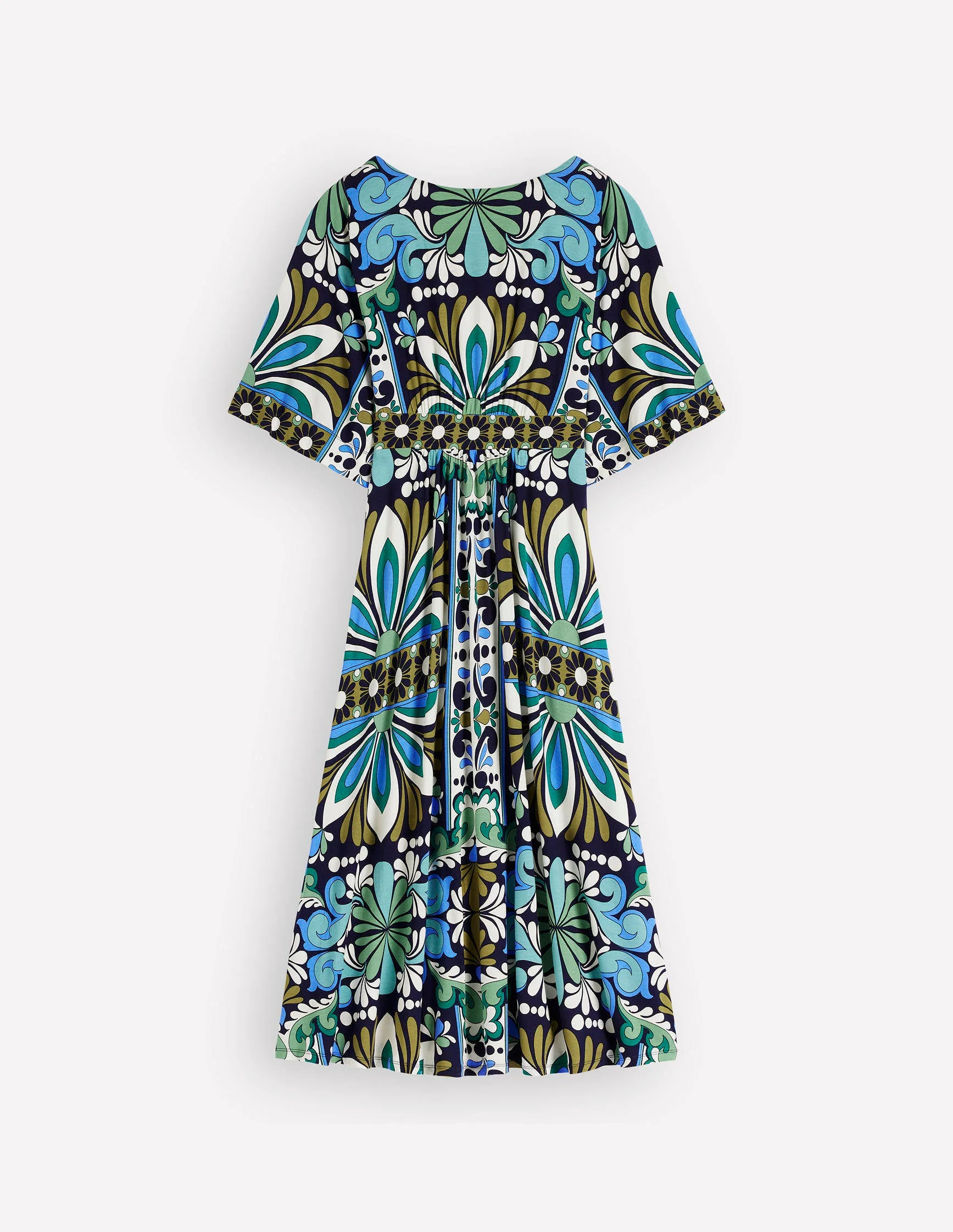 Imelda Kimono Jersey Dress-Navy, Bloom Tapestry - Image 10