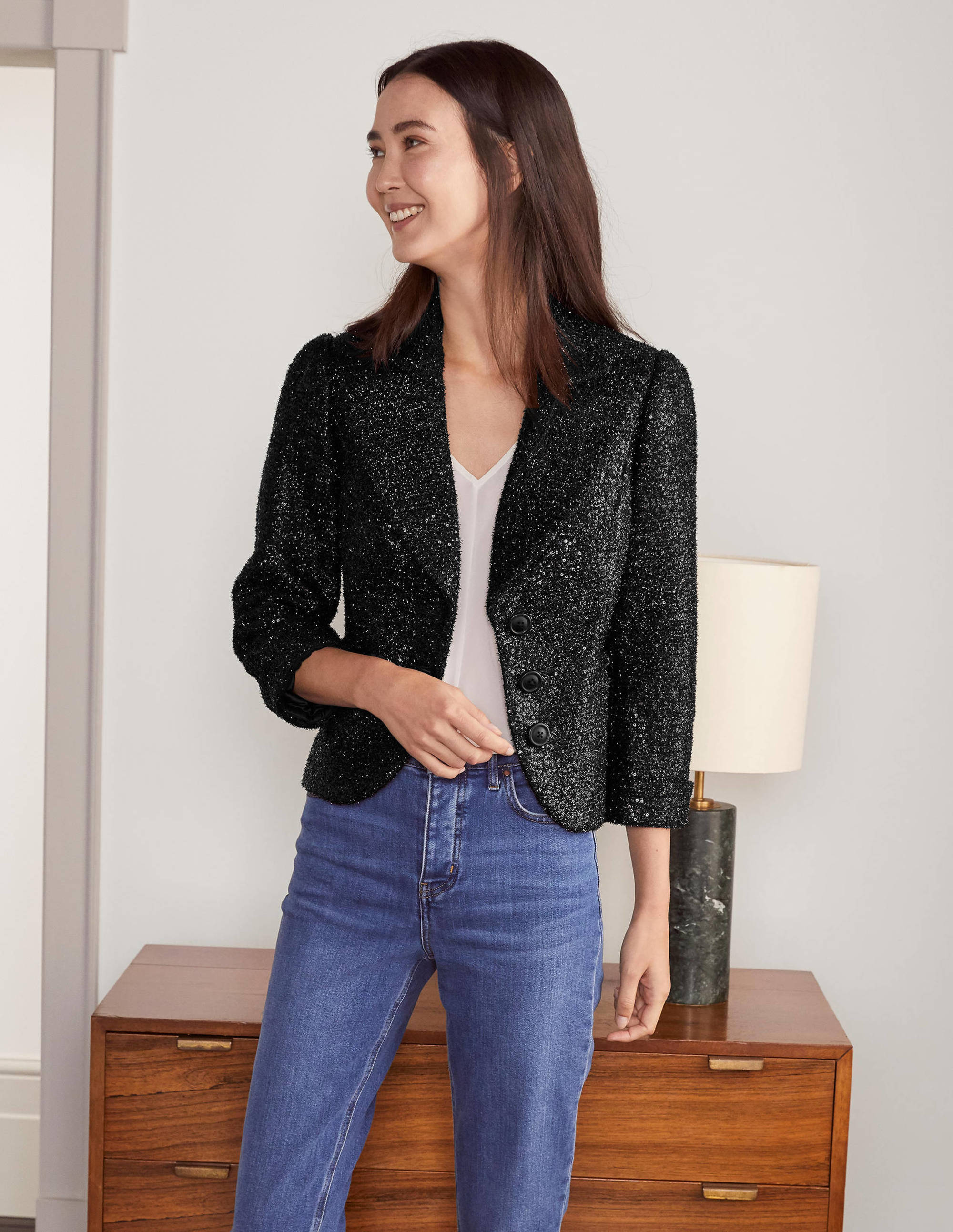 Imelda Sequin Jacket-Black Sequin - Image 4
