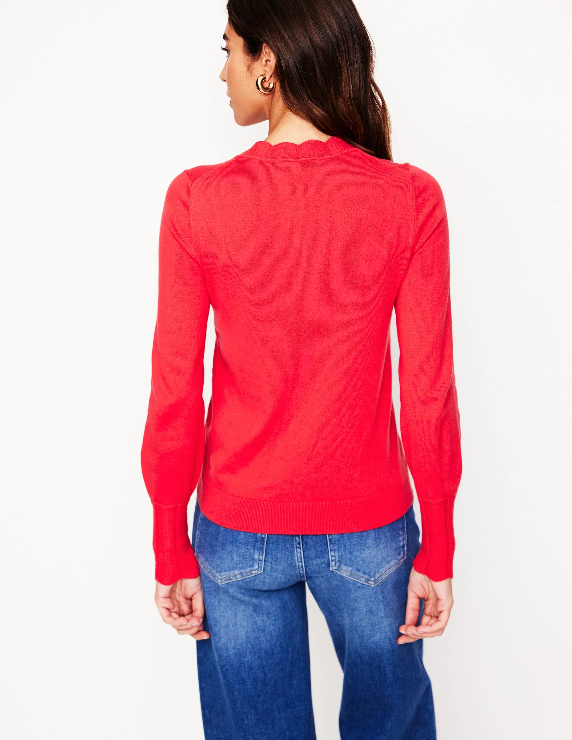 Imi Scalloped Cardigan-Strawberry Tart Red - Image 3