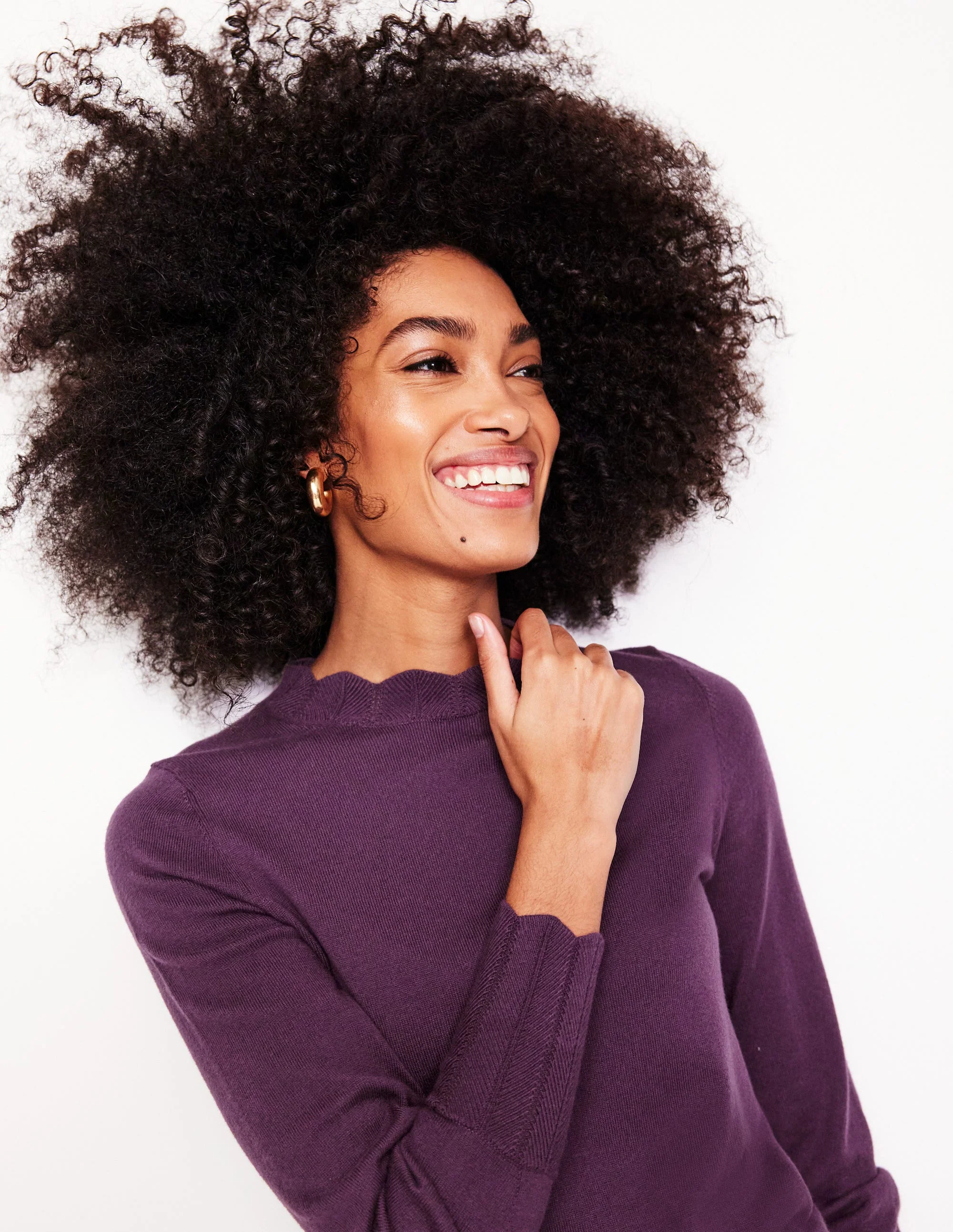 Imi Scalloped Sweater-Damson Purple - Image 2