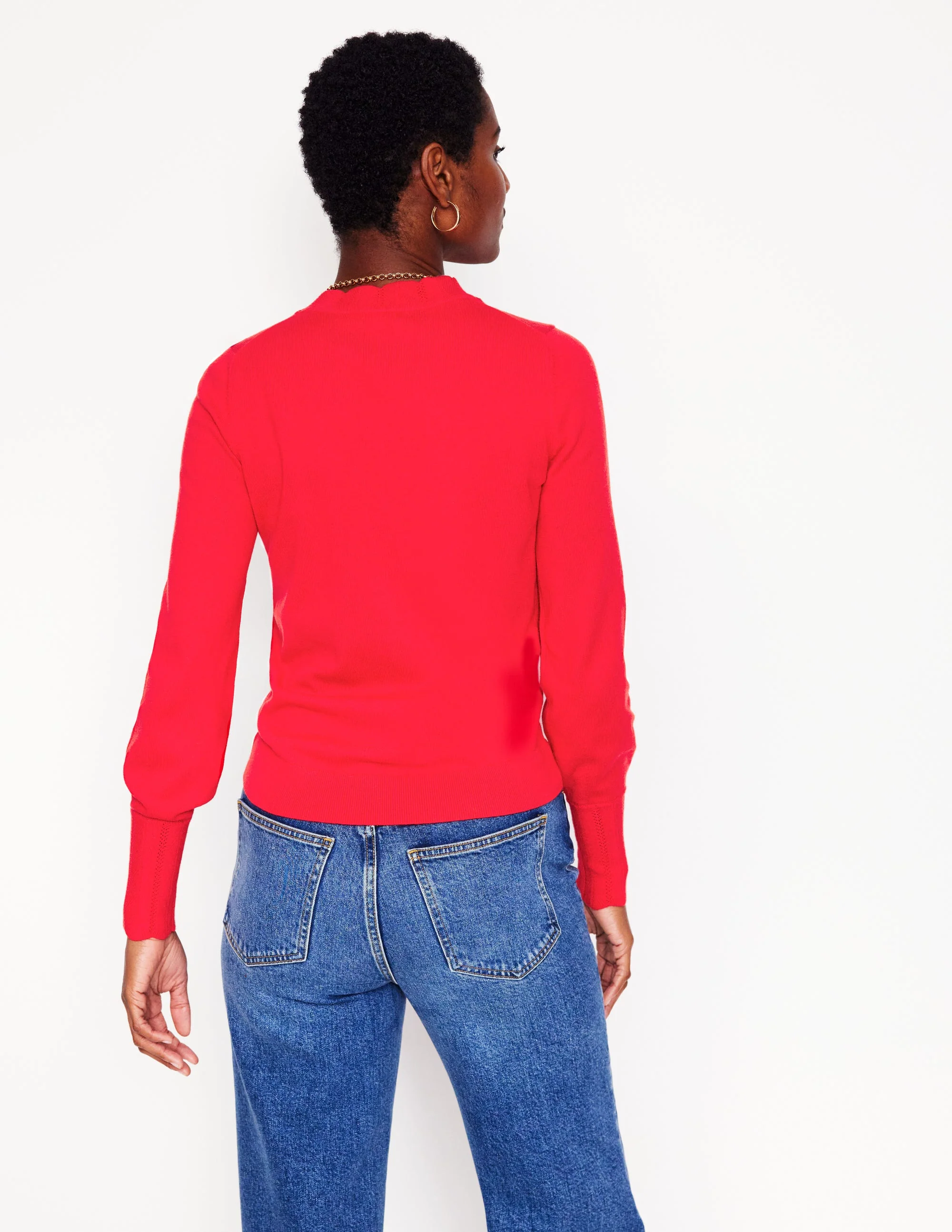 Imi Scalloped Sweater-Strawberry Tart  Red - Image 3